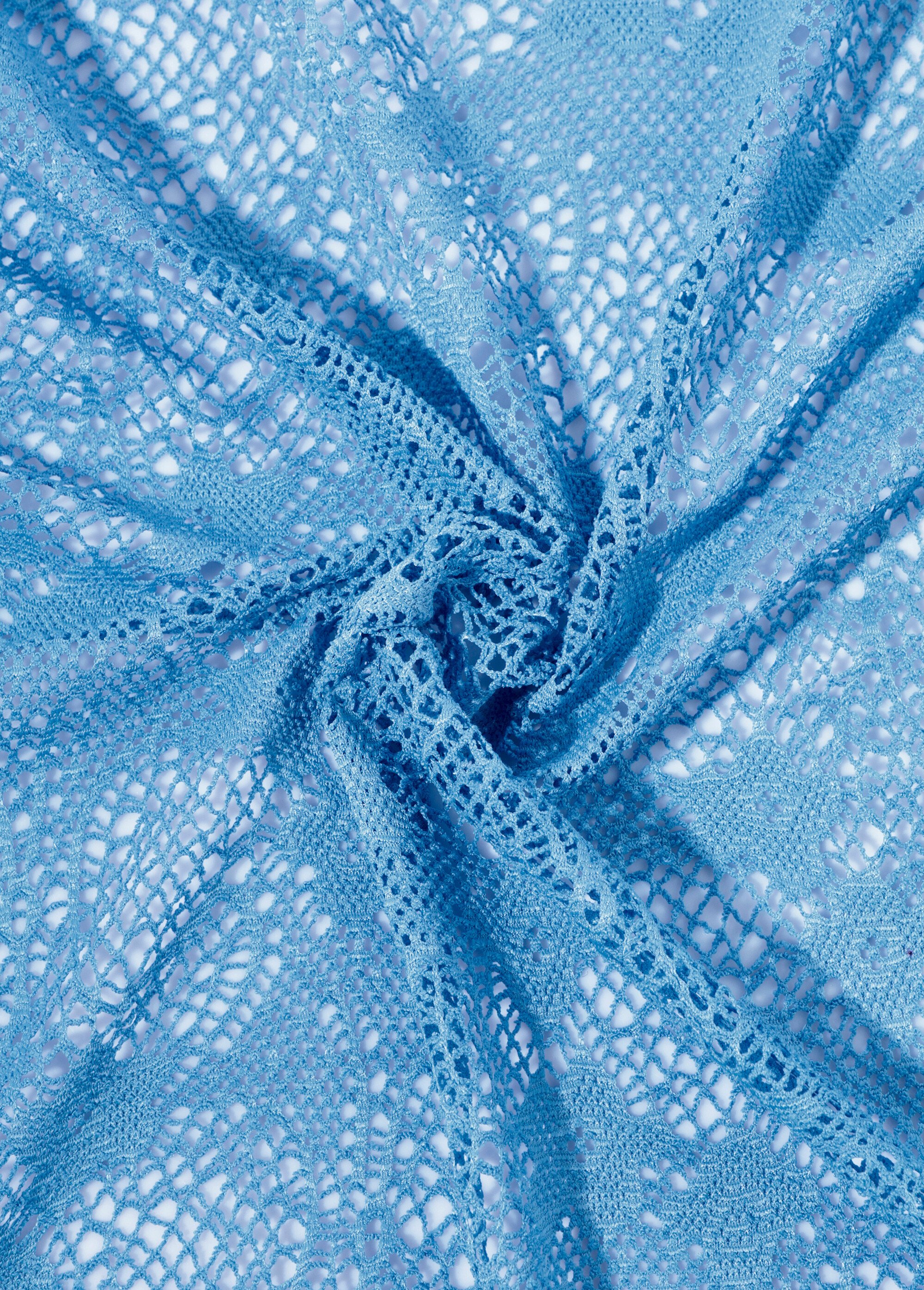 Coupon habillement dentelle type macramé BLEU COT150520 FA1