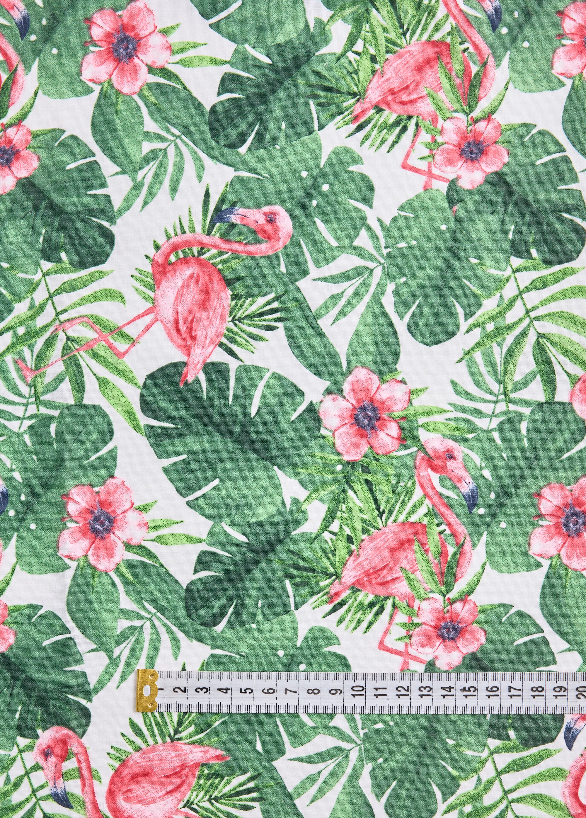 Coupon tissu feuilles et palmiers