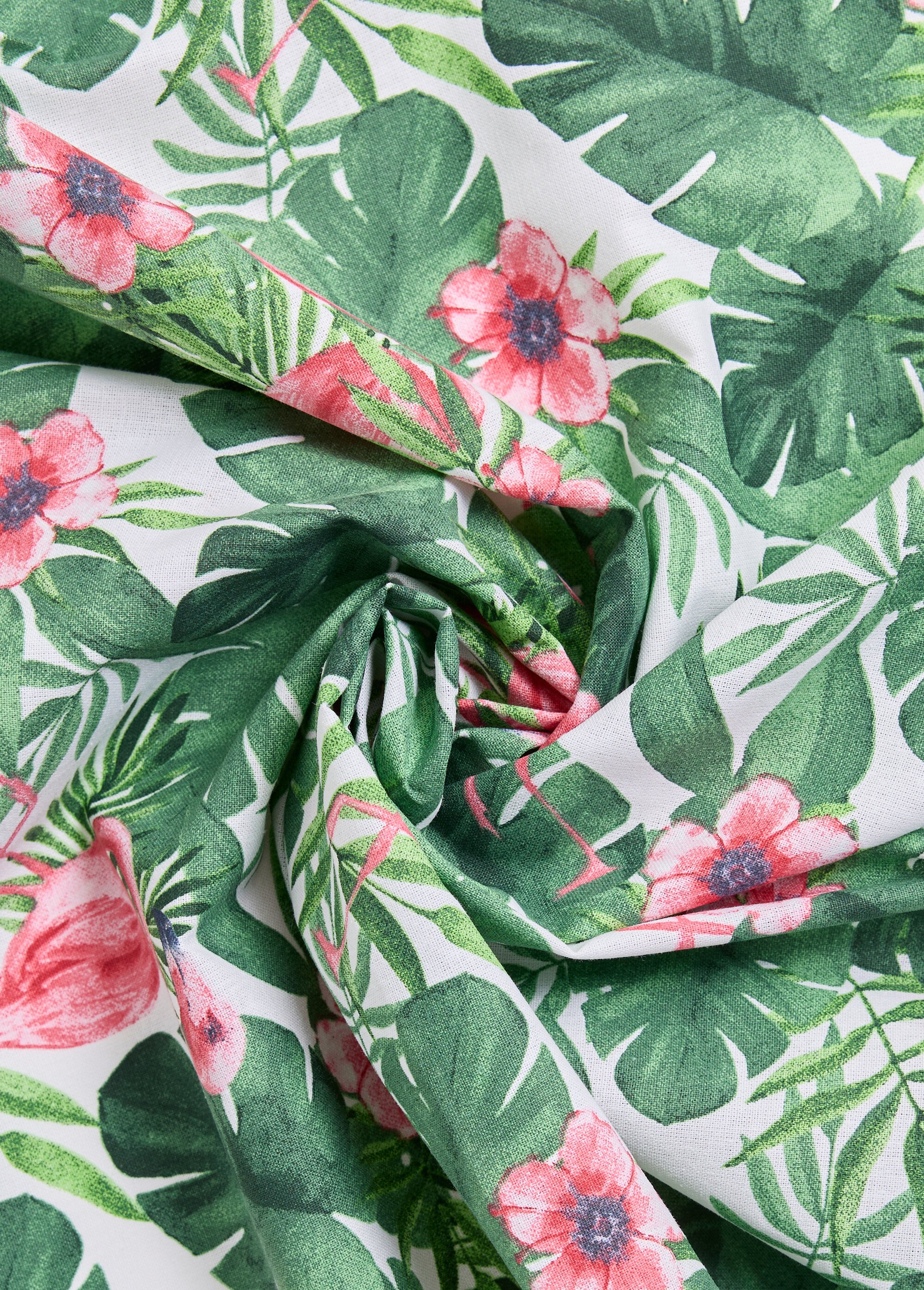 Coupon tissu feuilles et palmiers