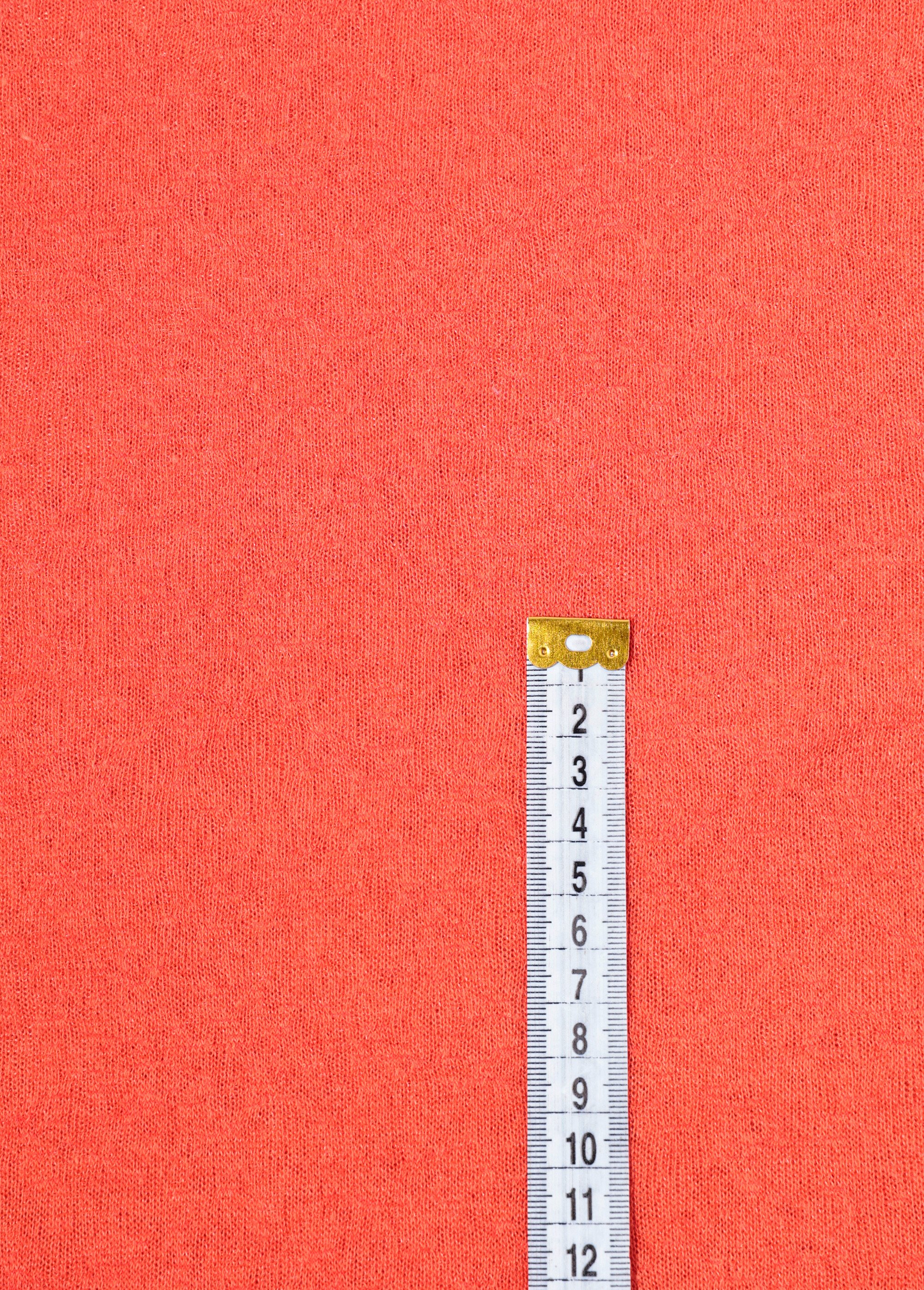 Coupon tissu jersey flammé, mandarine