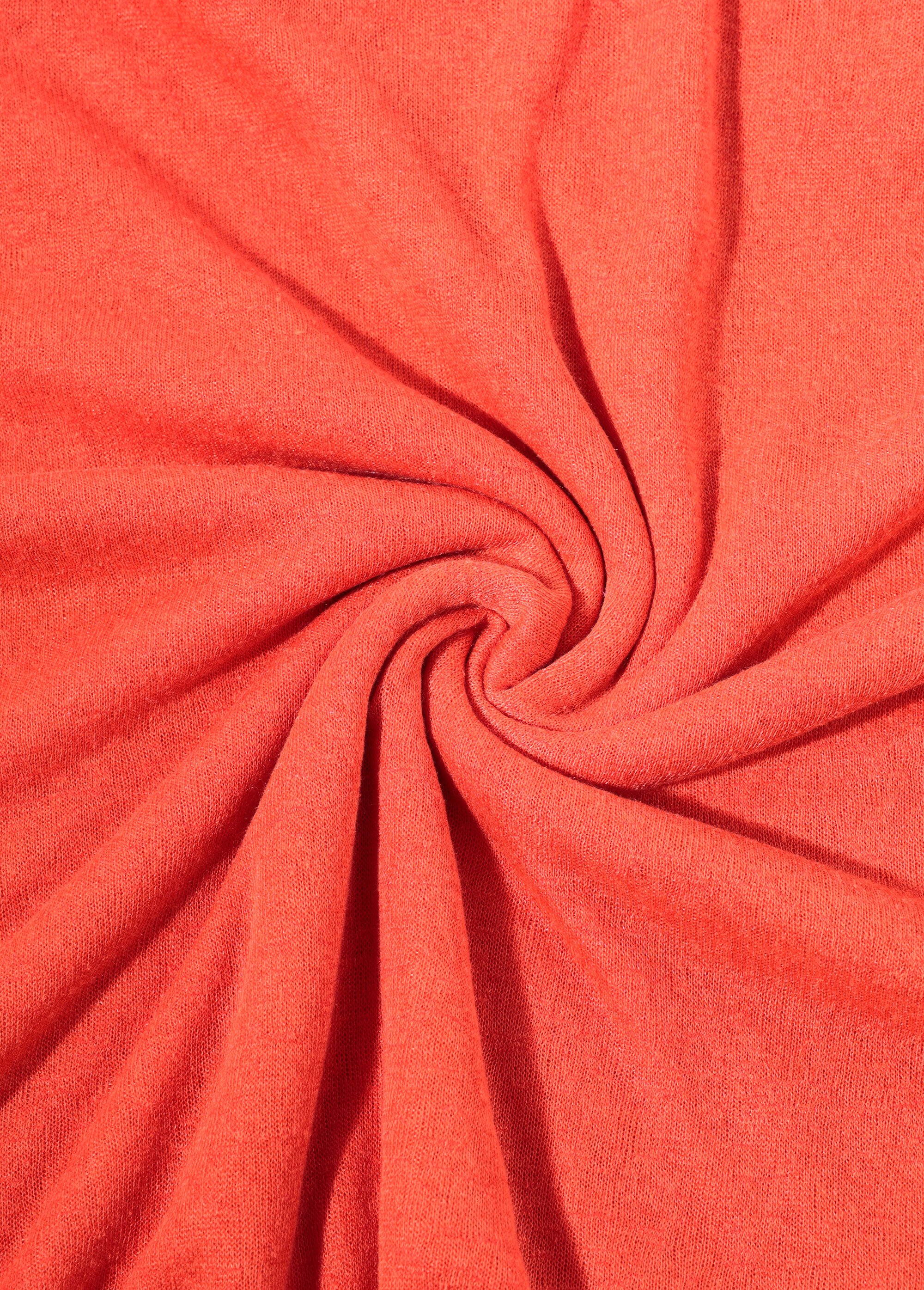 Coupon tissu jersey flammé, mandarine