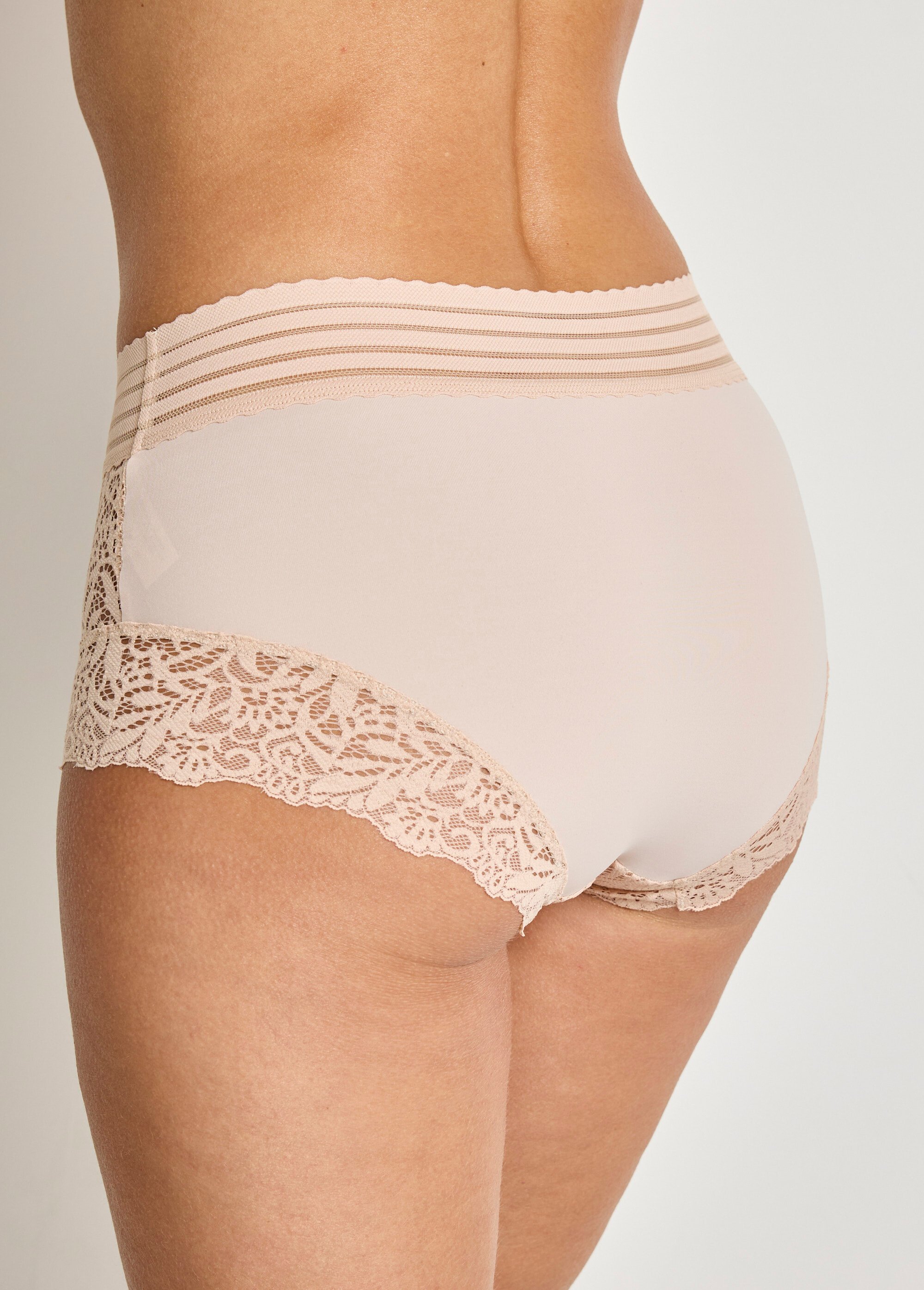 Culotte gainante taille haute dentelle Femme Beige DIRAC DO1
