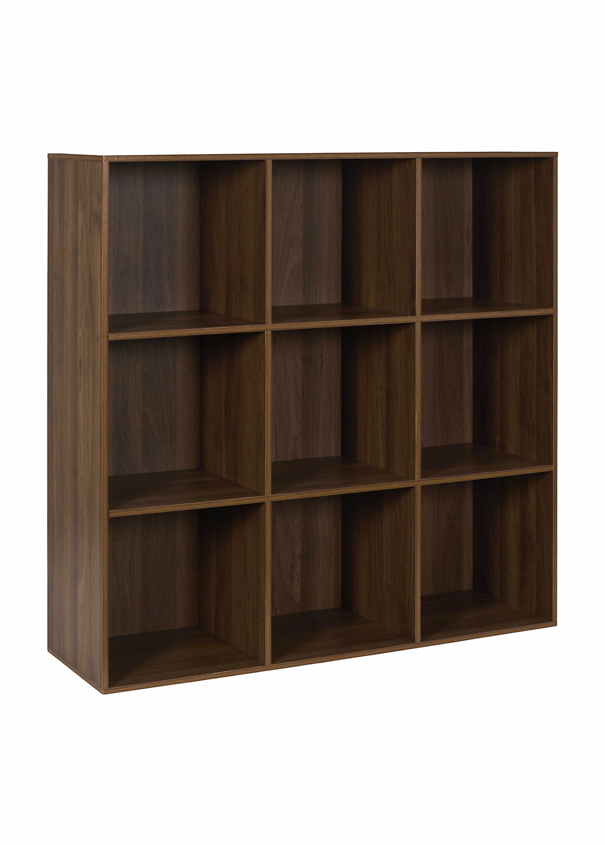 Meuble 9 cases en bois foncé rainuré MARRON CMP-HD0578 FA1