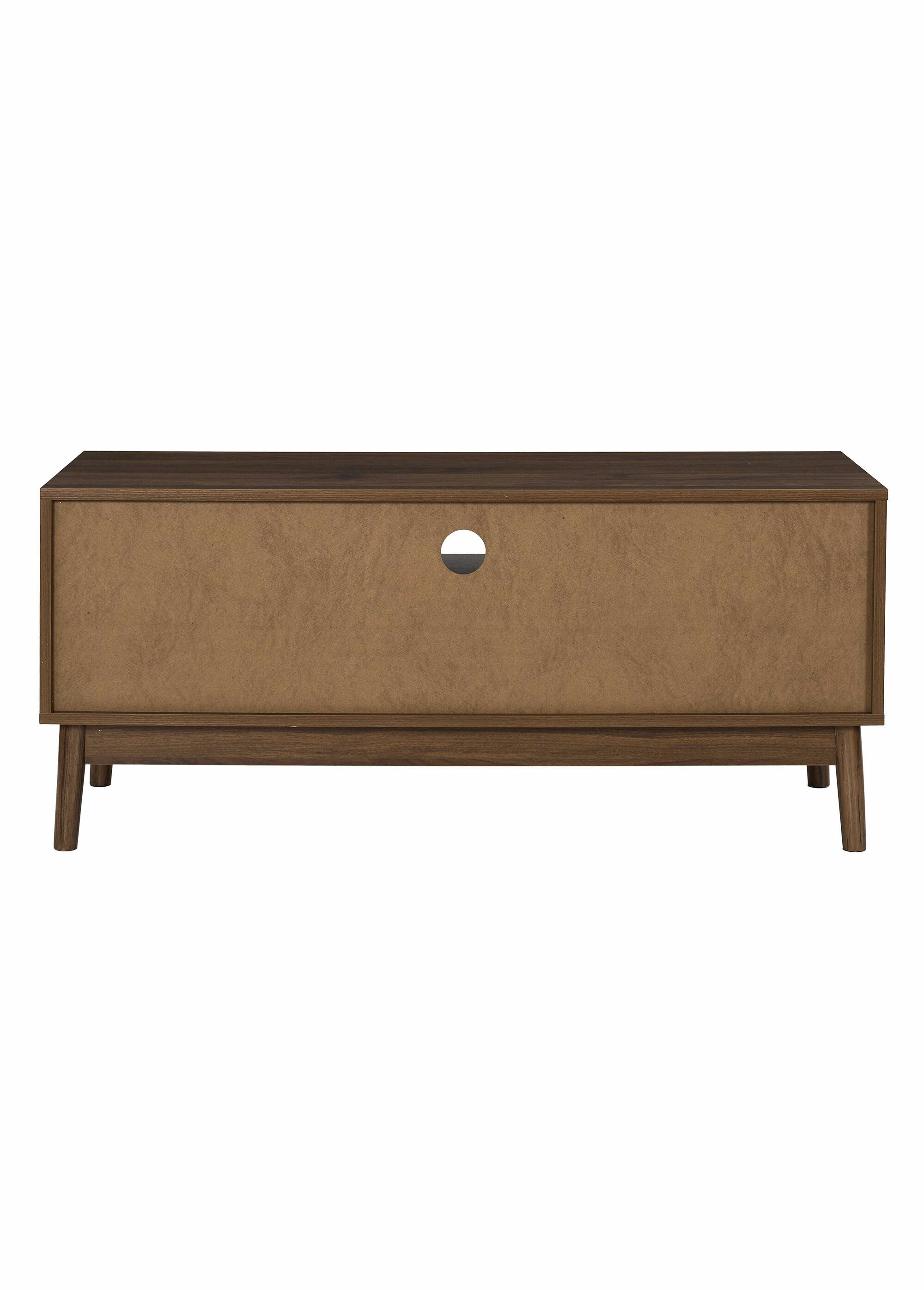 Meuble TV 2 portes en bois foncé rainuré MARRON CMP-HD0562 DO1