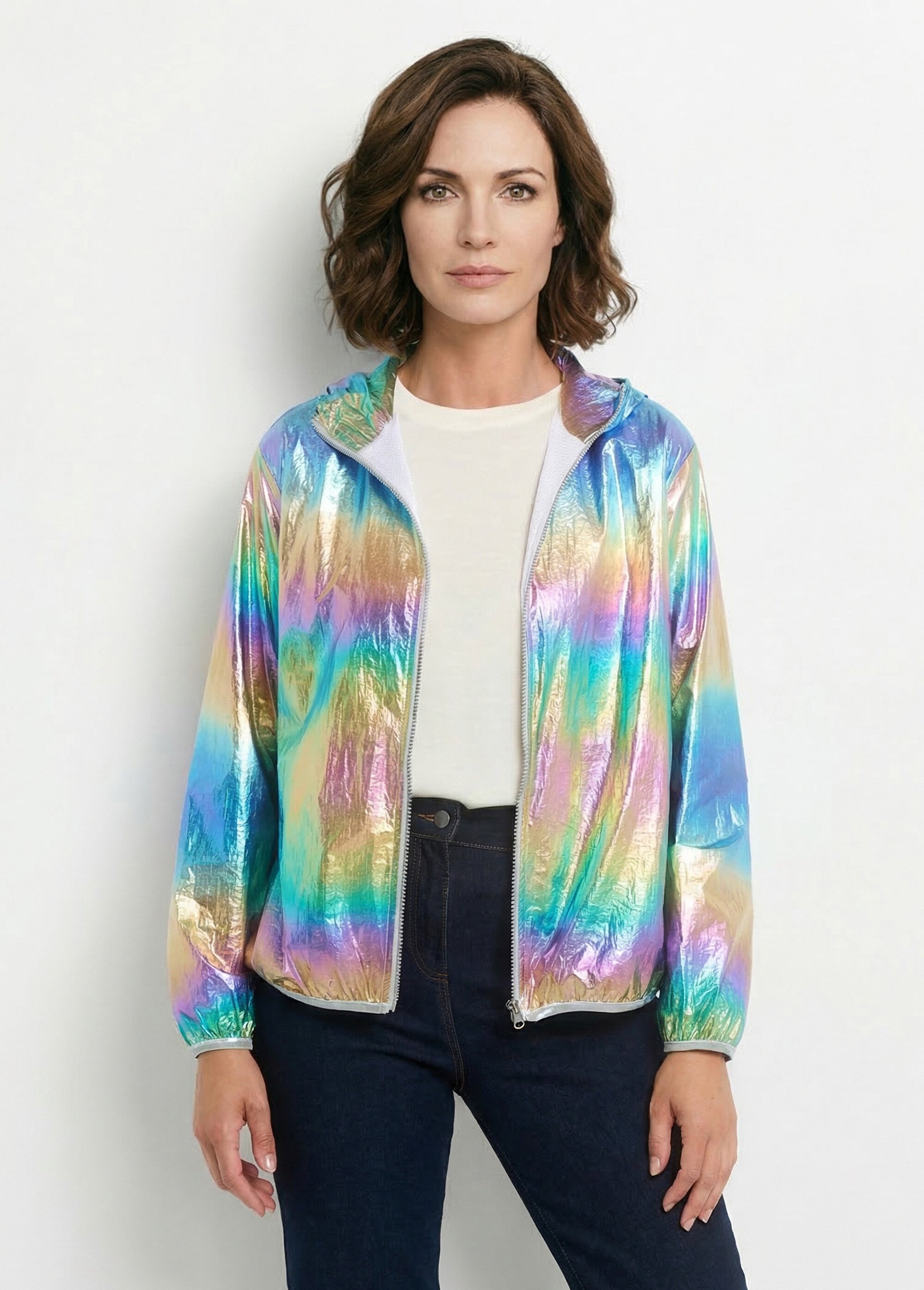 Parka brillante à capuche tendance Femme Violet ANG-HOLLY FA1