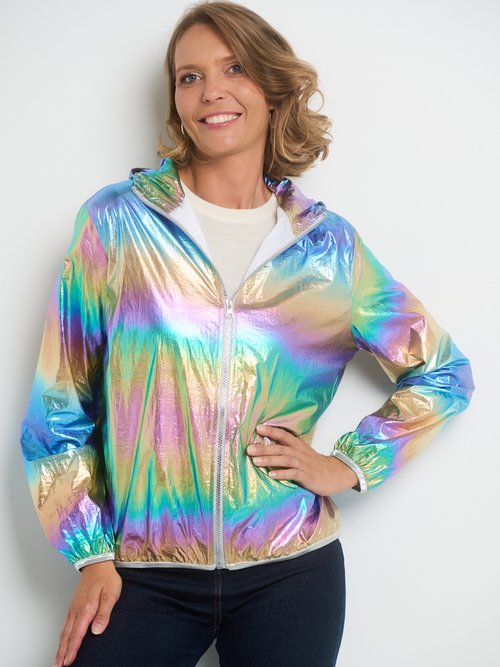 Parka brillante à capuche tendance Femme Violet ANG-HOLLY FA2