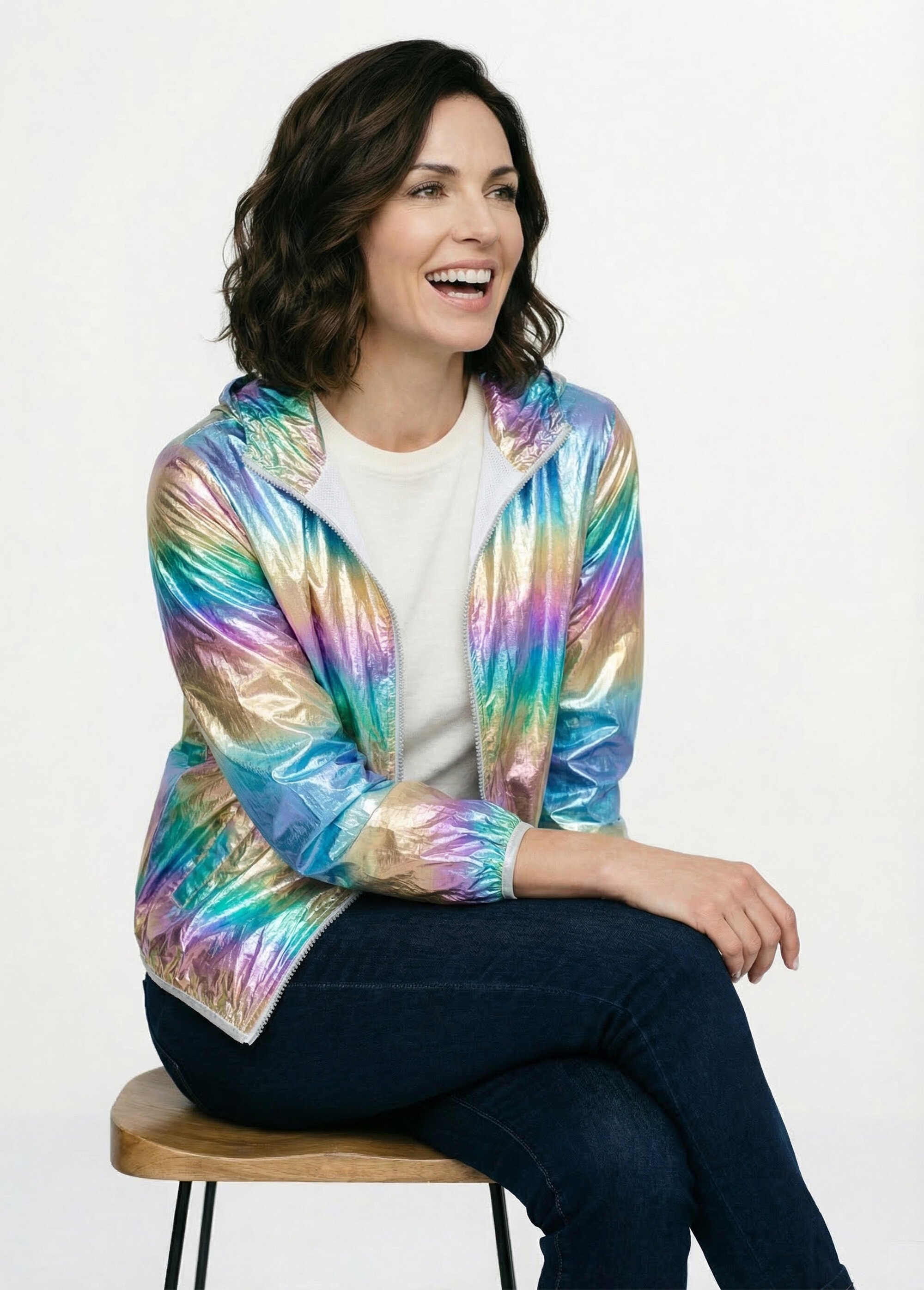 Parka brillante à capuche tendance Femme Violet ANG-HOLLY MV1