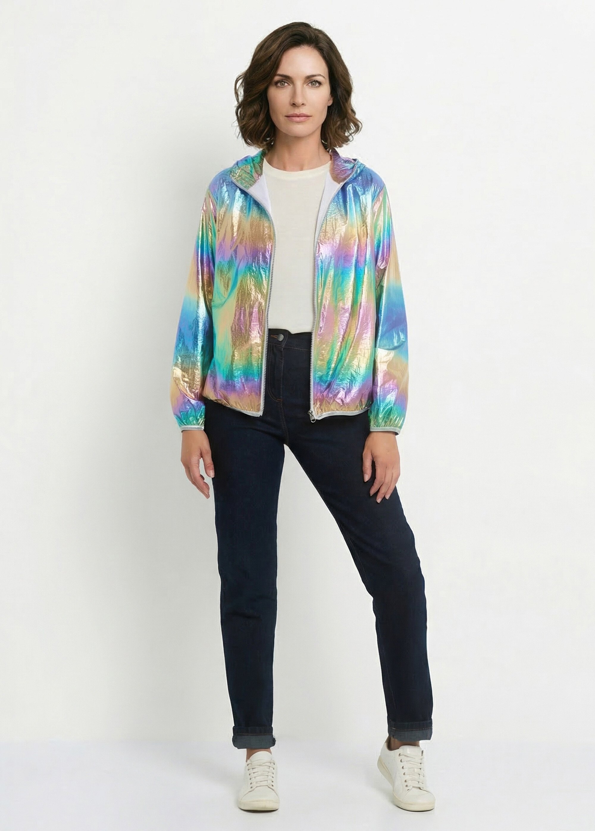 Parka brillante à capuche tendance Femme Violet ANG-HOLLY SI1