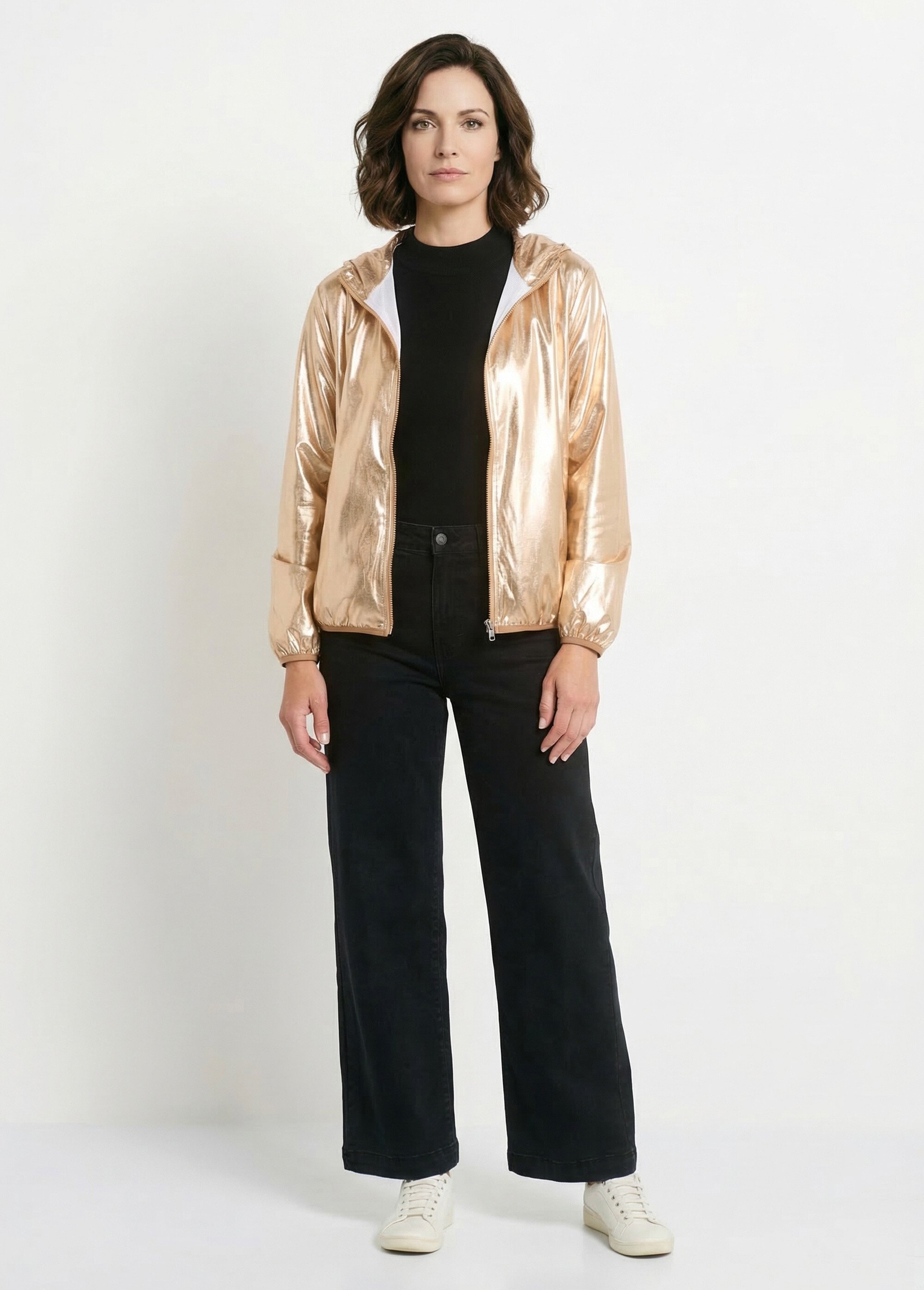 Parka brillante à capuche tendance Femme Doré ANG-HOLLY SI1