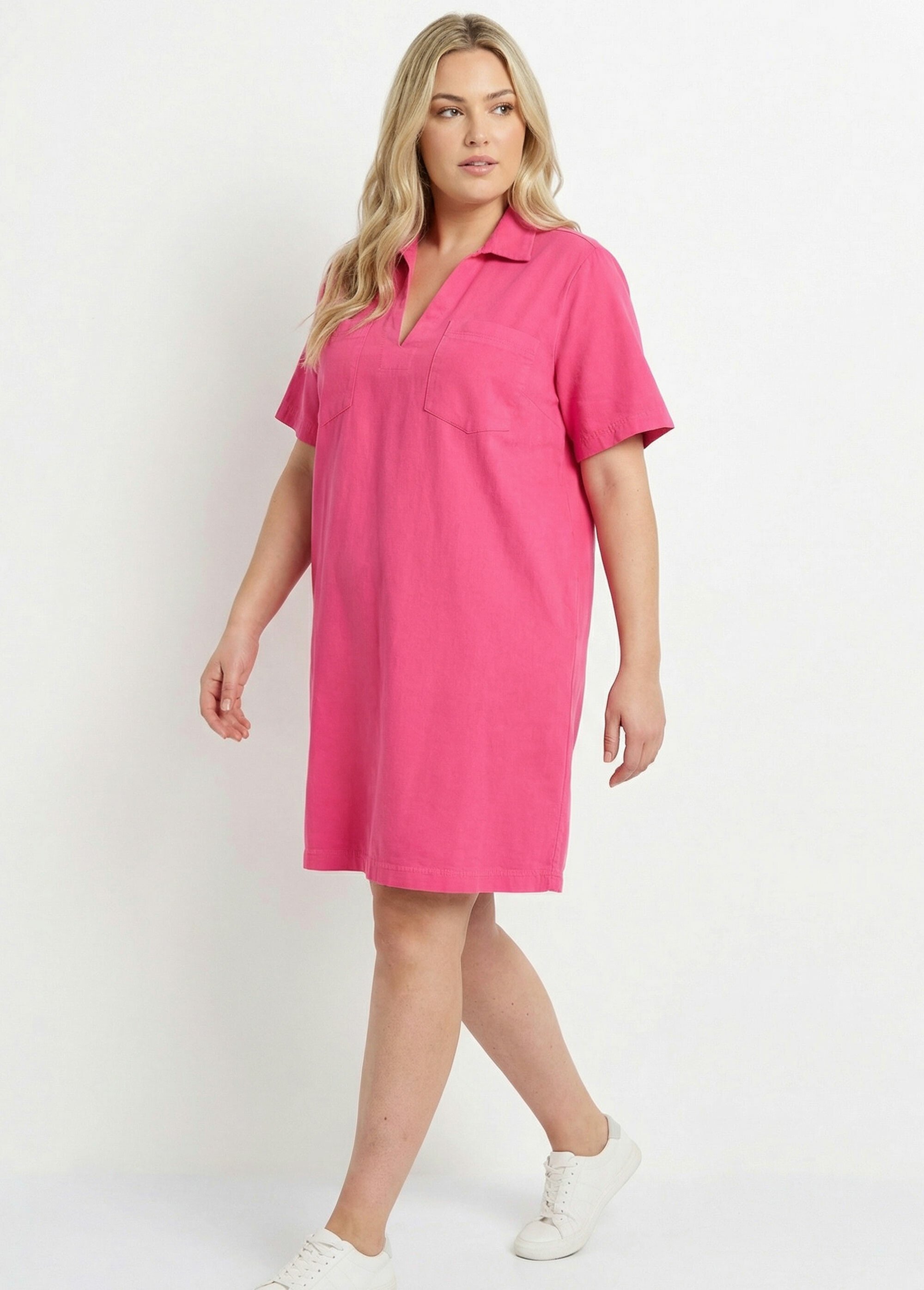 Robe forme housse en toile denim colorée