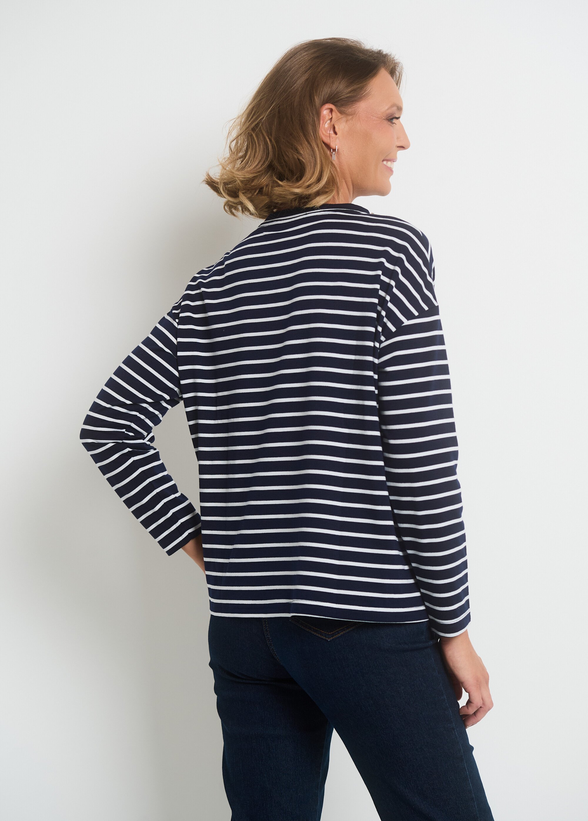 Tee-shirt Lacoste Stretch bleu marine avec protection UV