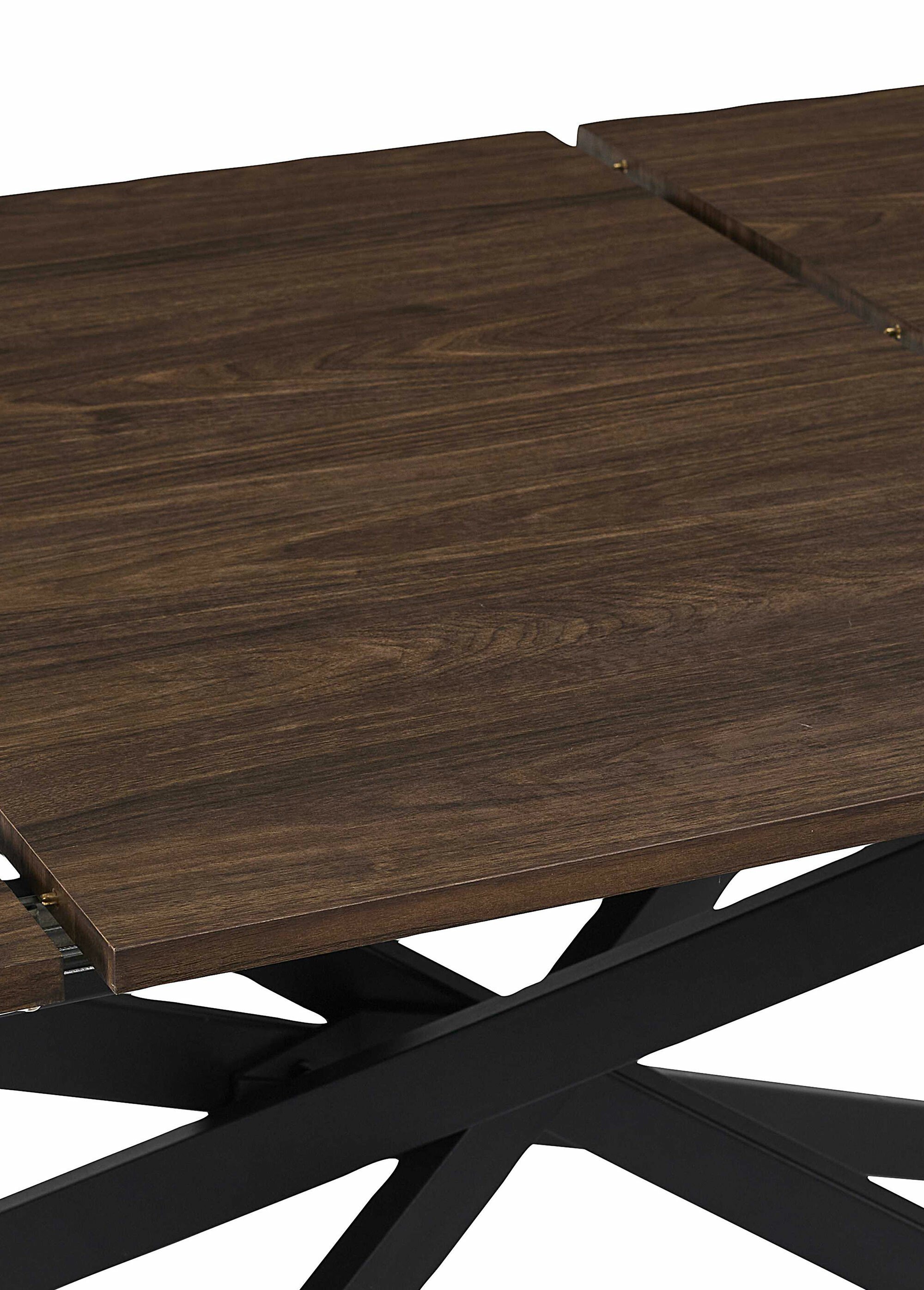 Table à manger extensible en bois foncé MARRON CMP-HD0558 DE3