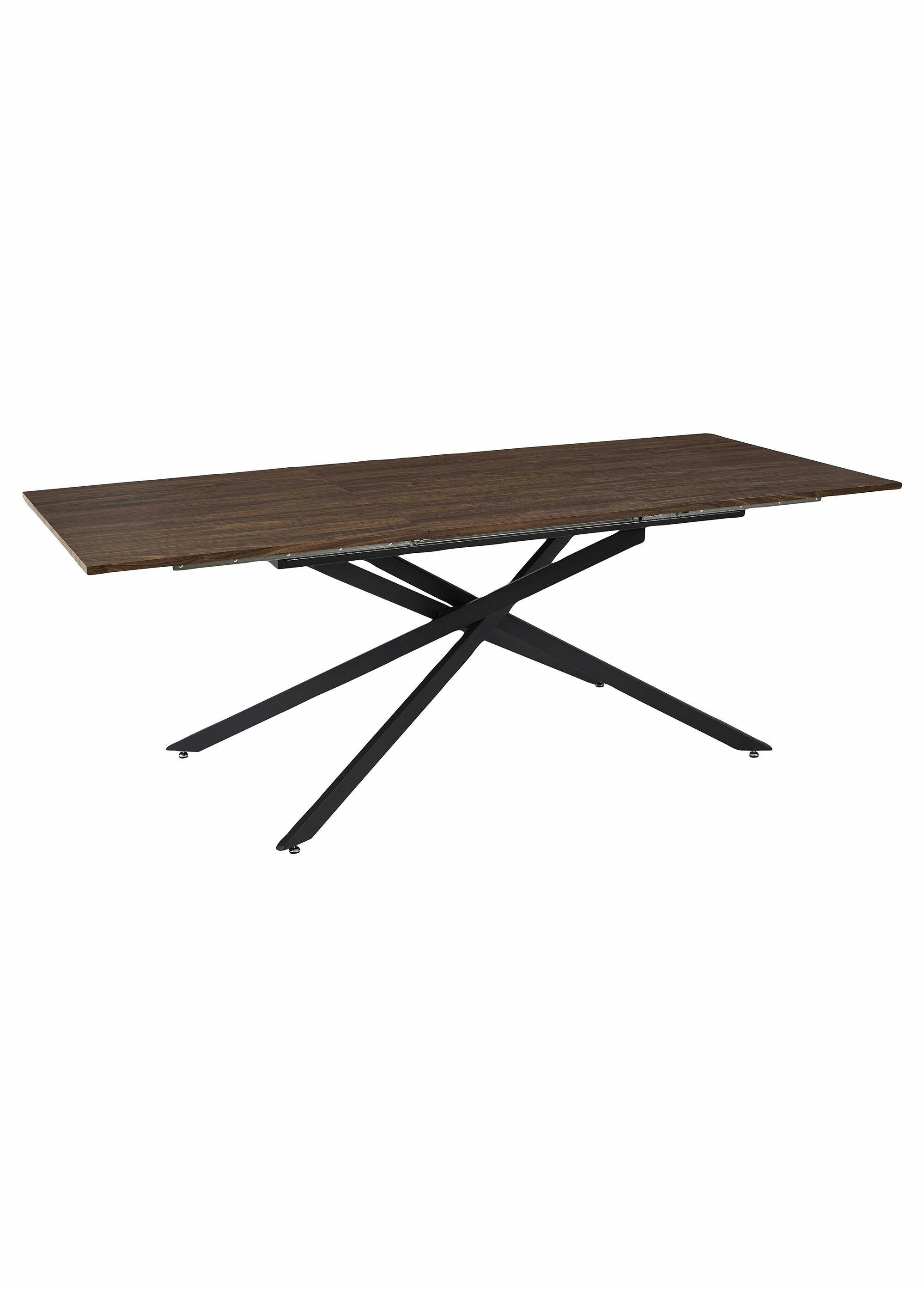 Table à manger extensible en bois foncé MARRON CMP-HD0558 FA1