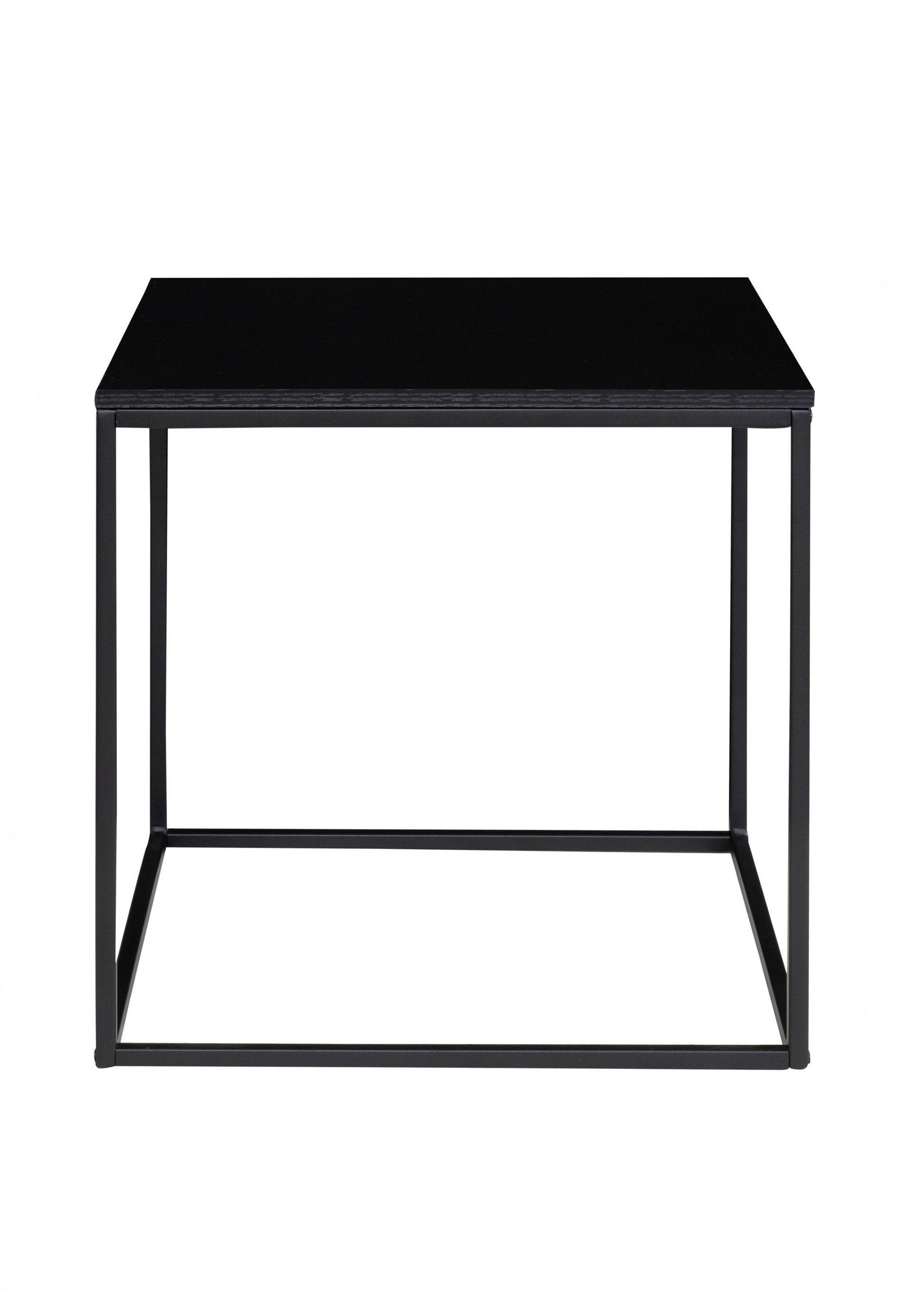 Table d’appoint carrée, piètement acier NOIR HN-2101400 DE1
