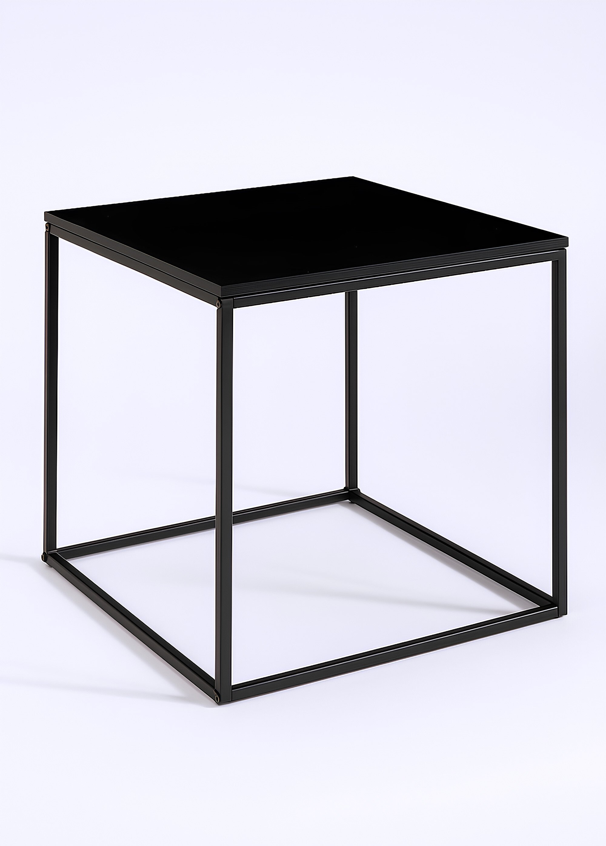 Table d’appoint carrée, piètement acier NOIR HN-2101400 FA1