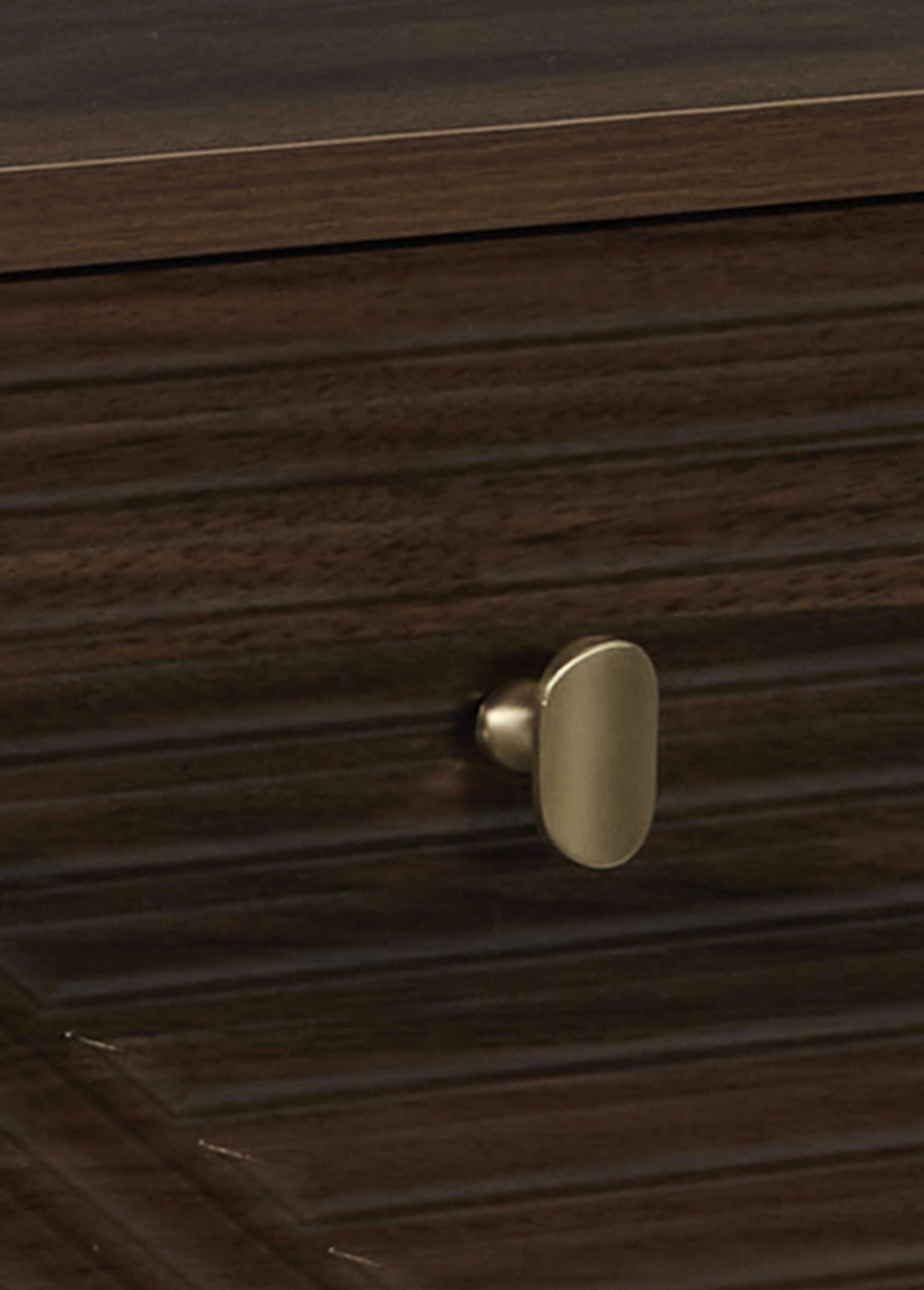 Table de chevet en bois foncé rainuré MARRON CMP-HD0559 DE3