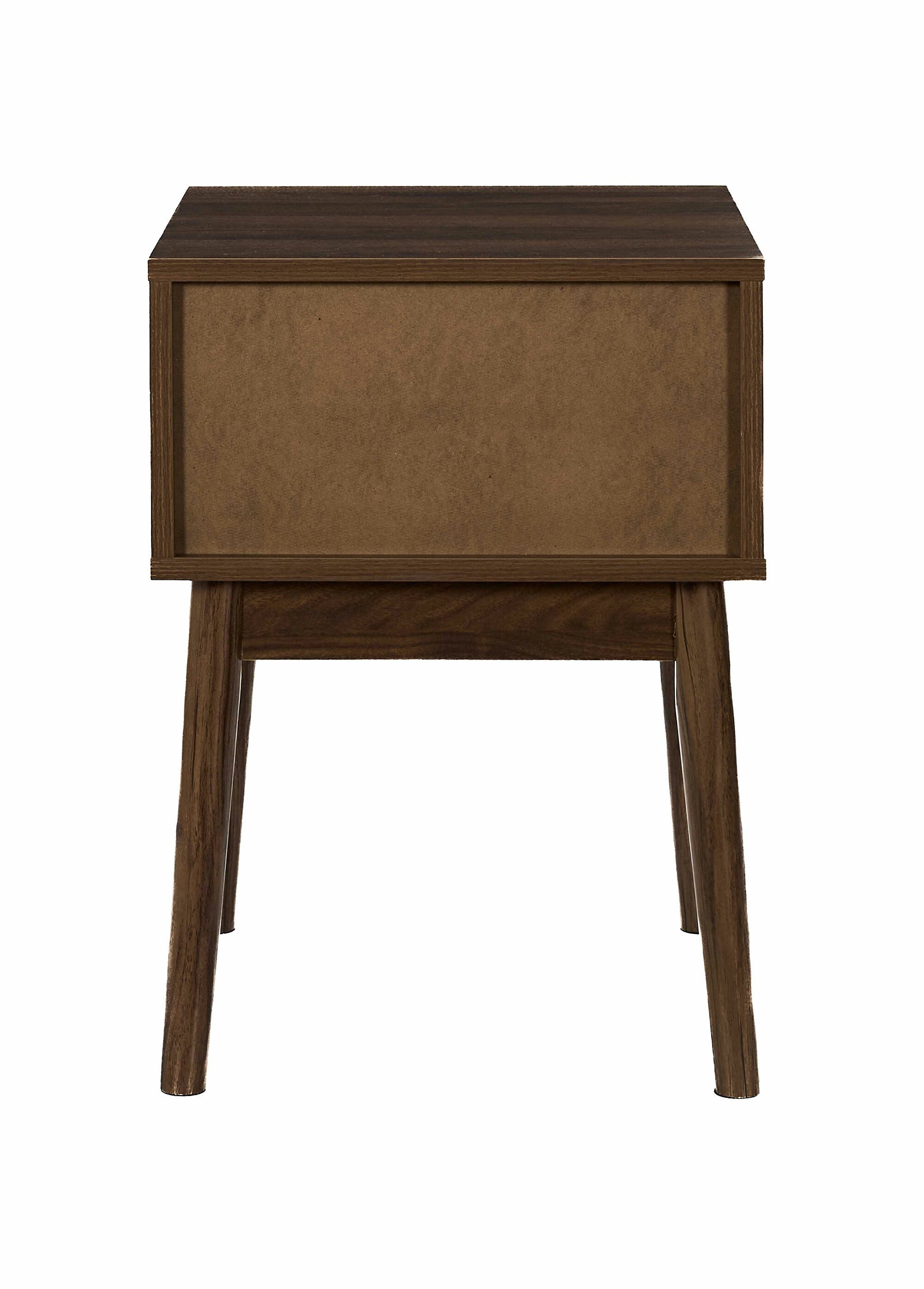 Table de chevet en bois foncé rainuré MARRON CMP-HD0559 DO1