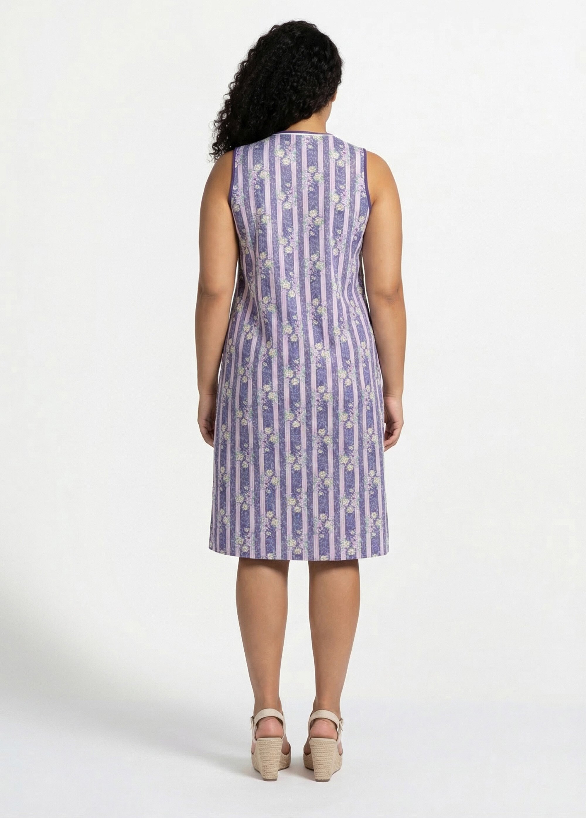 Tablier boutonné sans manches Femme Violet AGATHE DO1