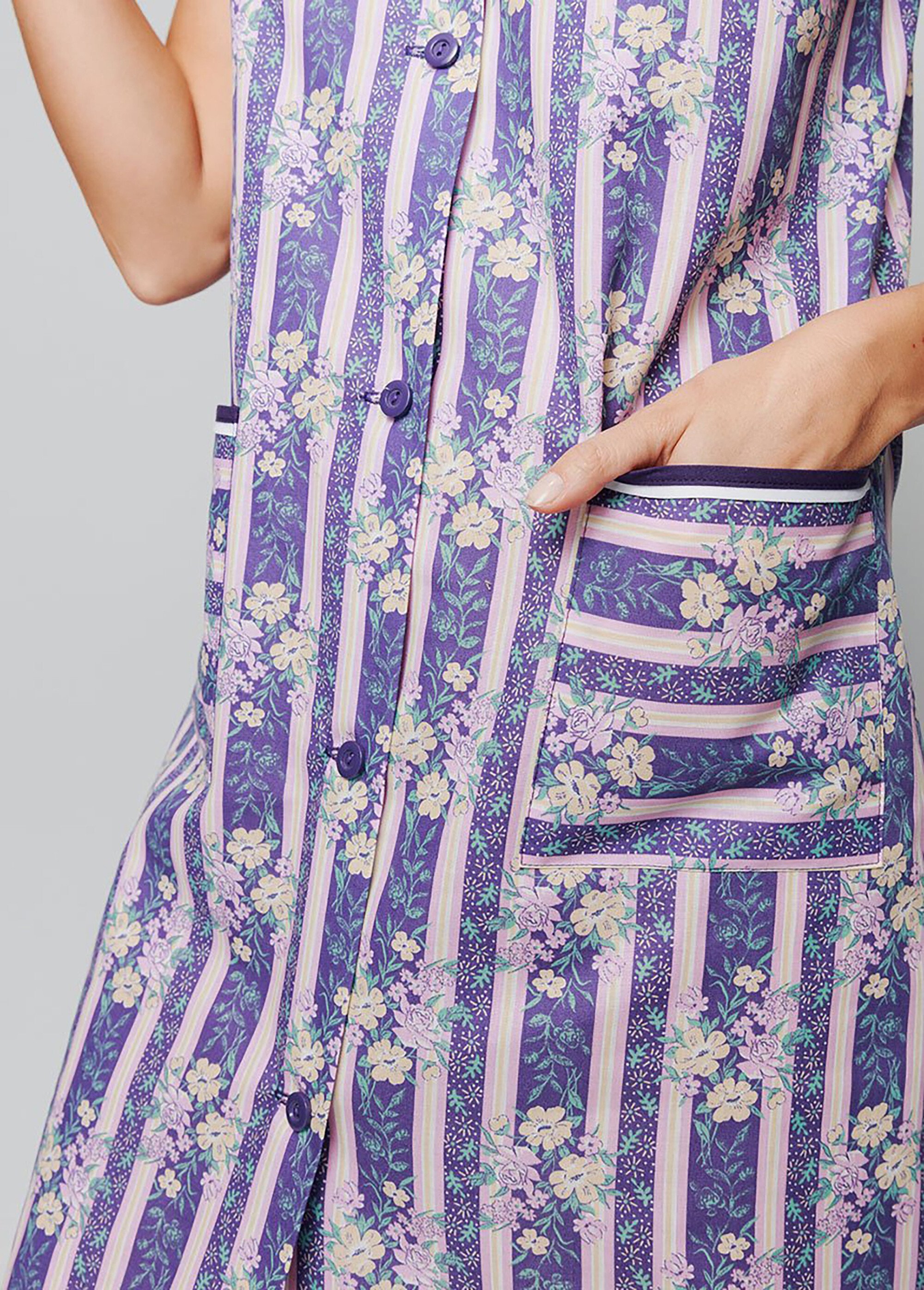 Tablier boutonné sans manches Femme Violet AGATHE DE1