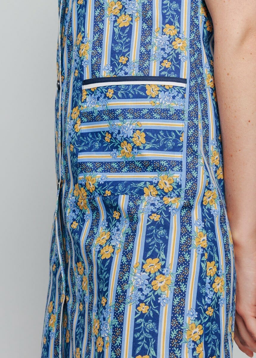 Tablier boutonné sans manches Femme Bleu AGATHE DE2