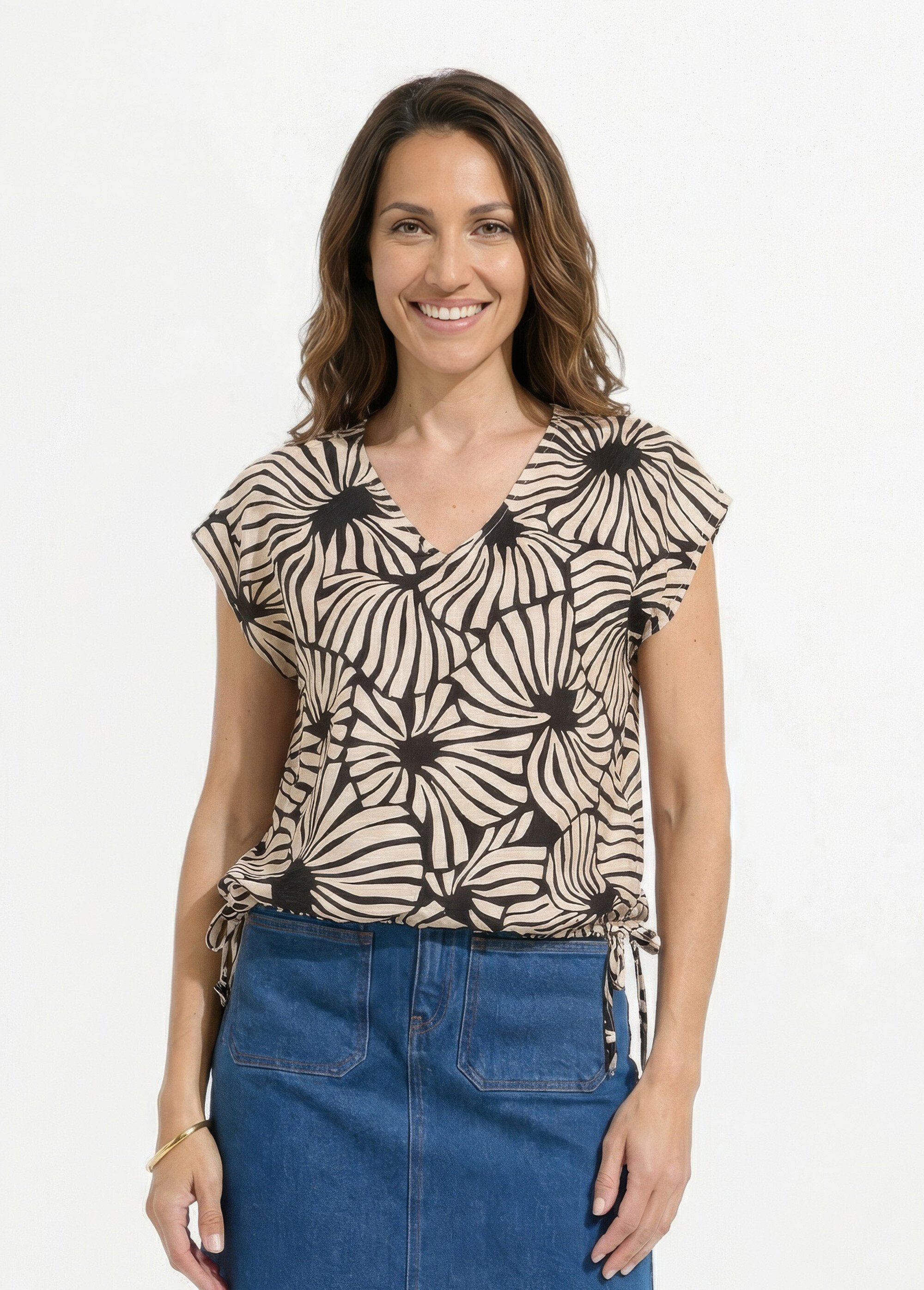 Tunique blousante sans manches Femme Bleu CORLINA FA1