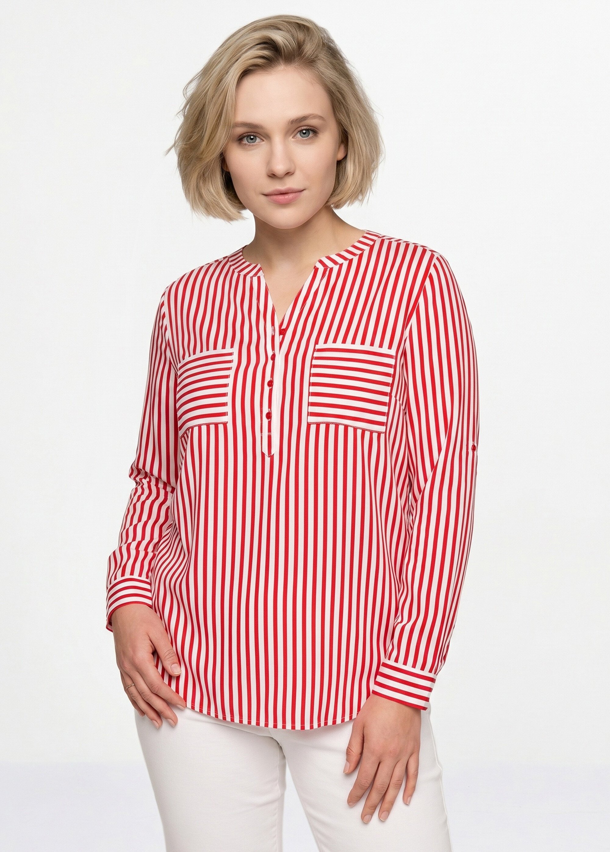 Tunique liquette longue rayée Femme Rouge CELTIC FA1