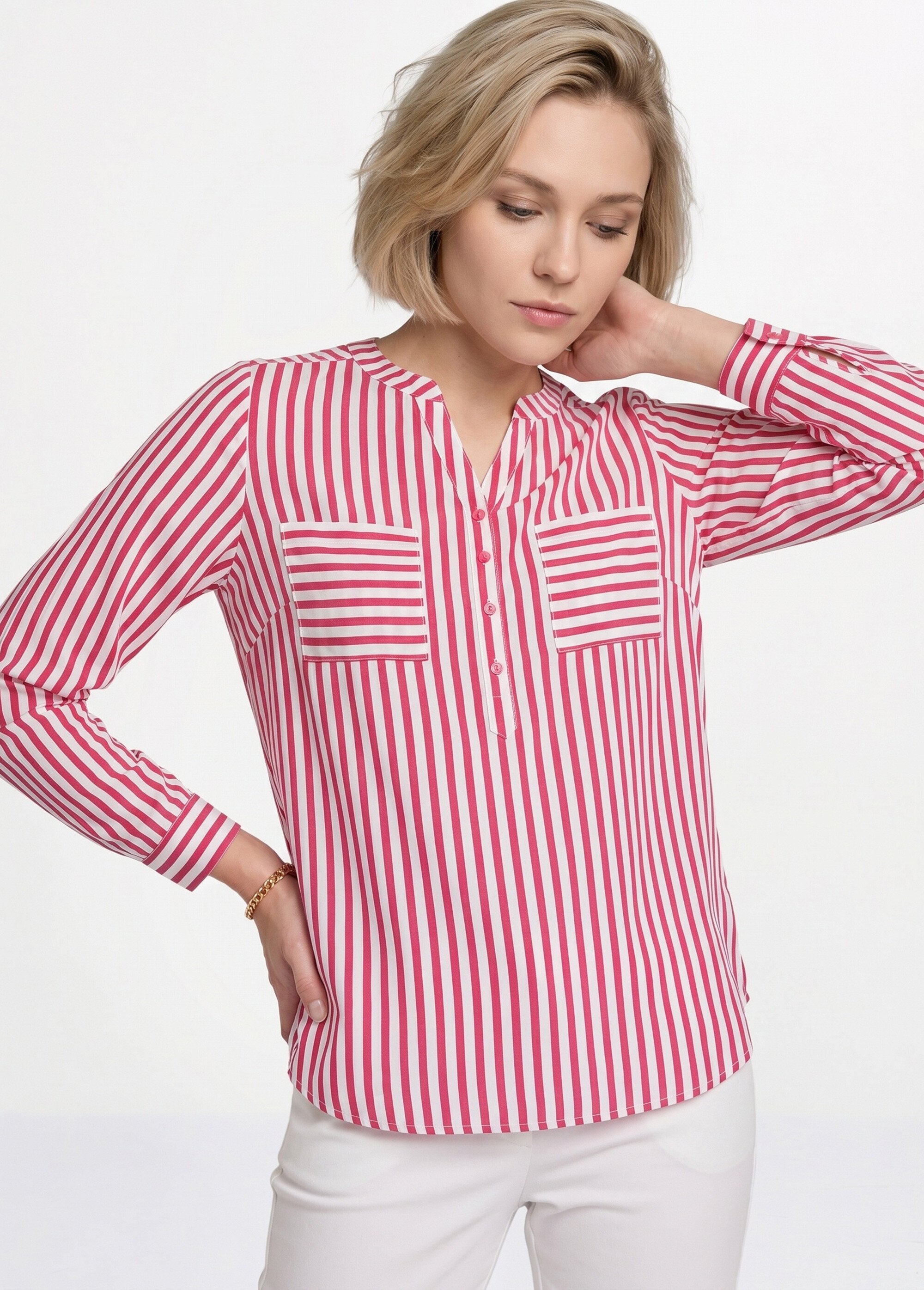 Tunique liquette longue rayée Femme Rose CELTIC MV1