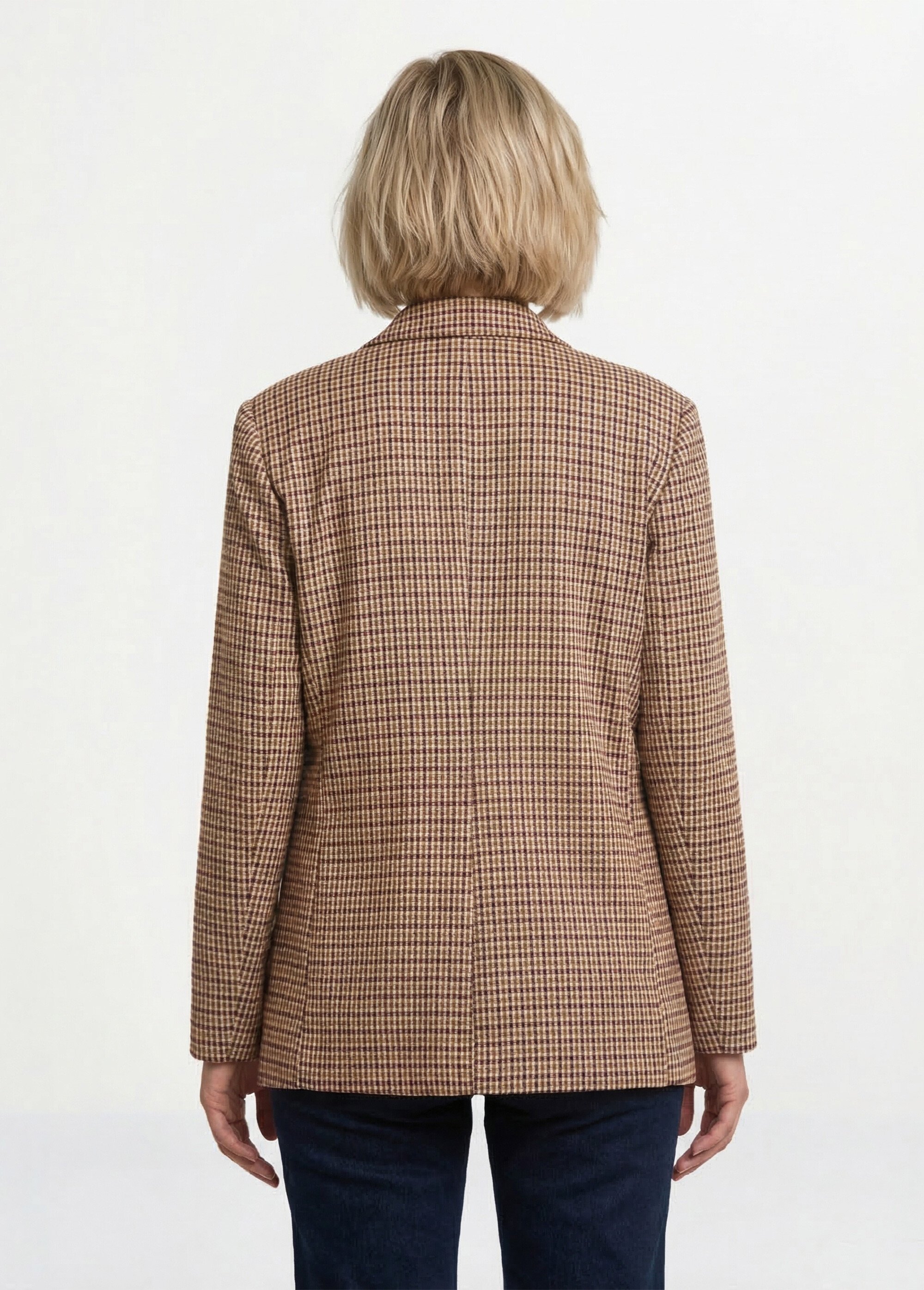 Veste à carreaux 1 bouton style blazer