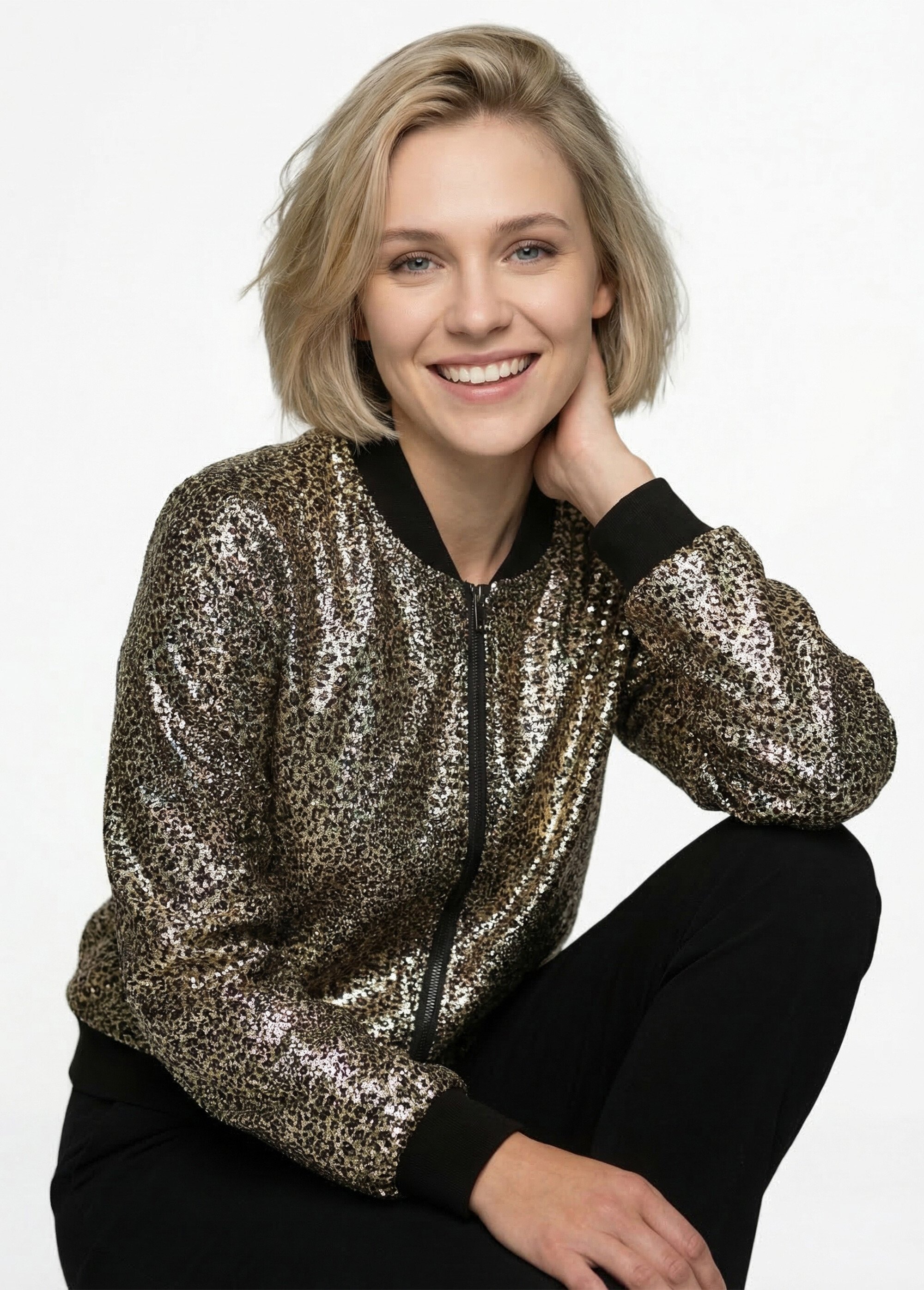 Veste style bomber imprimé métallisé