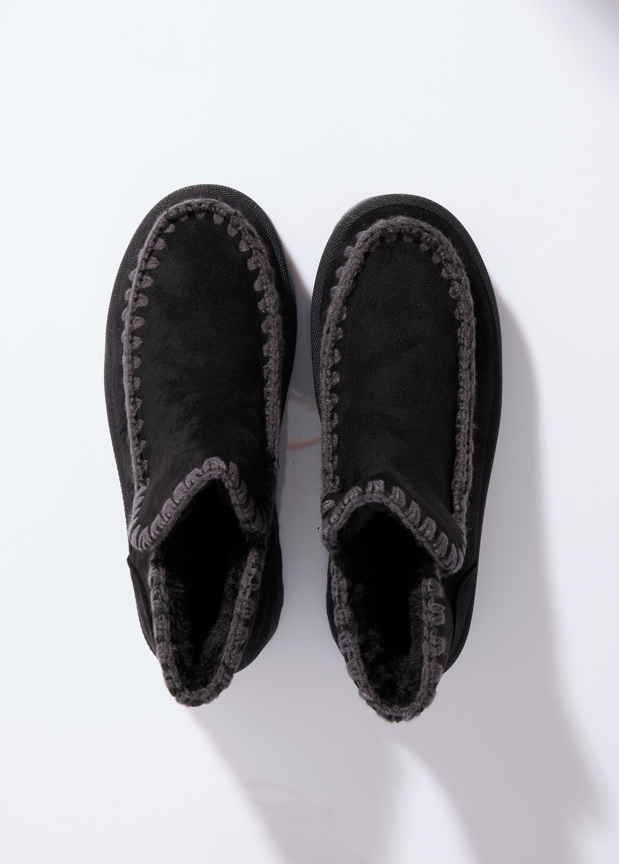 Boots confort compensées en suédine Femme Noir COVLT33-46 OV1