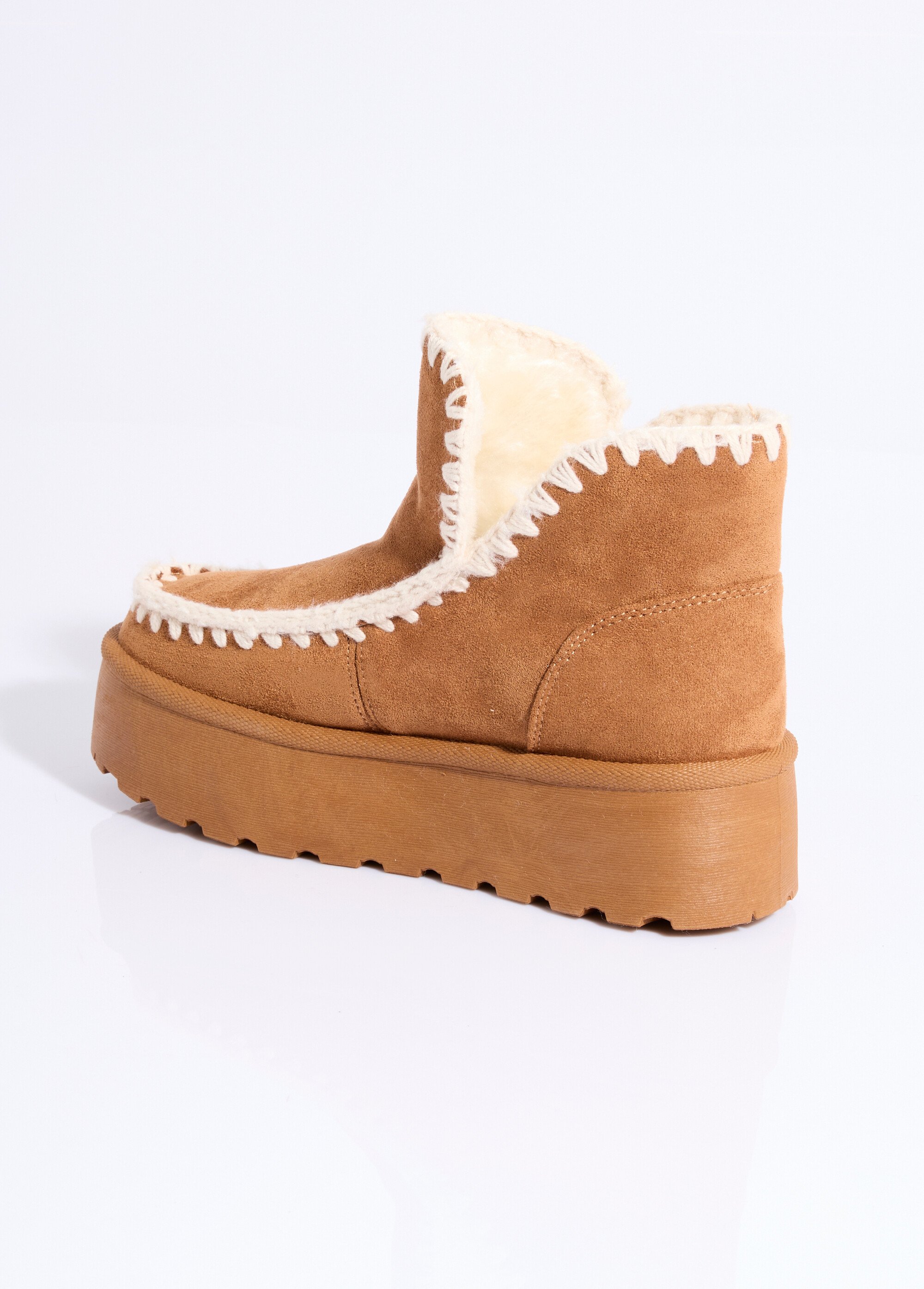 Boots confort compensées en suédine Femme Marron COVLT33-46 DO1