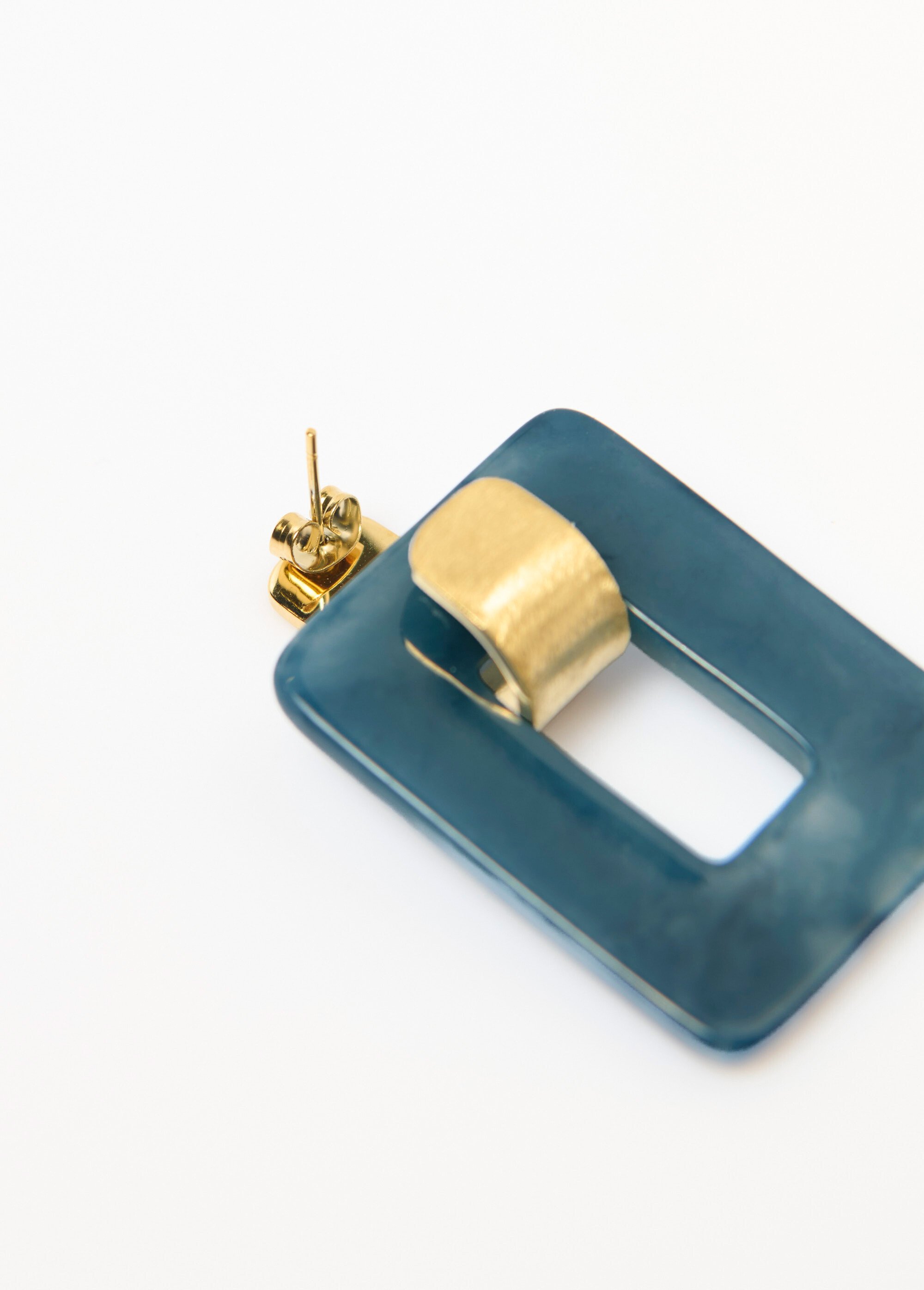 Boucles d'oreille acier et écaille