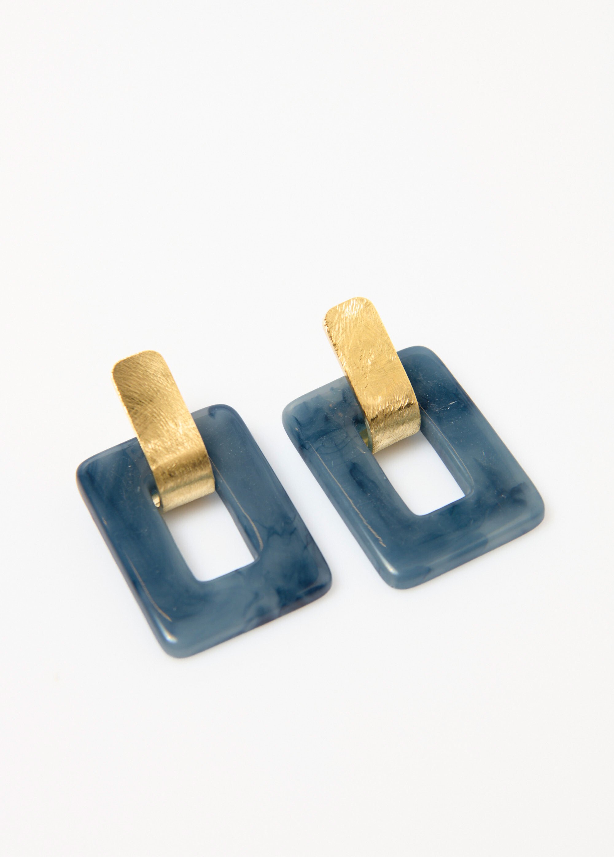 Boucles d'oreille acier et écaille
