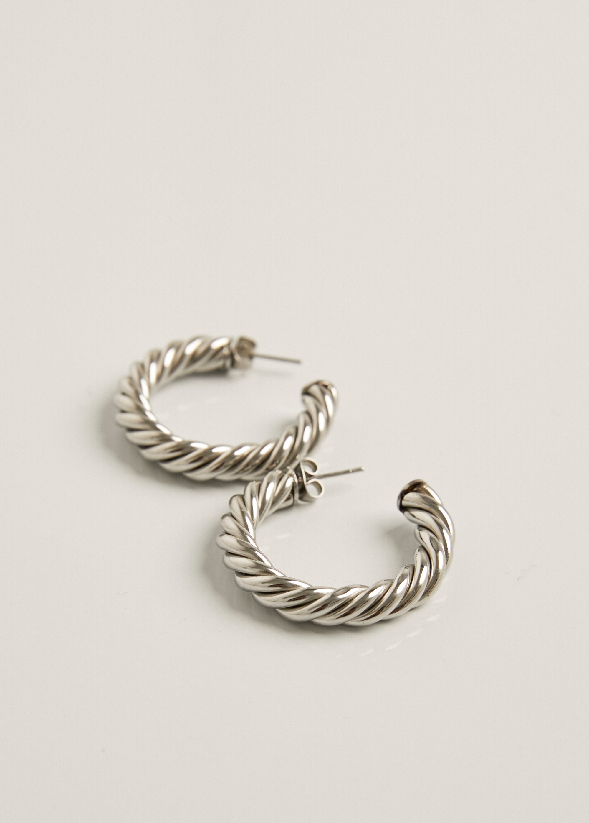 Boucles d'oreille créoles torsades acier
