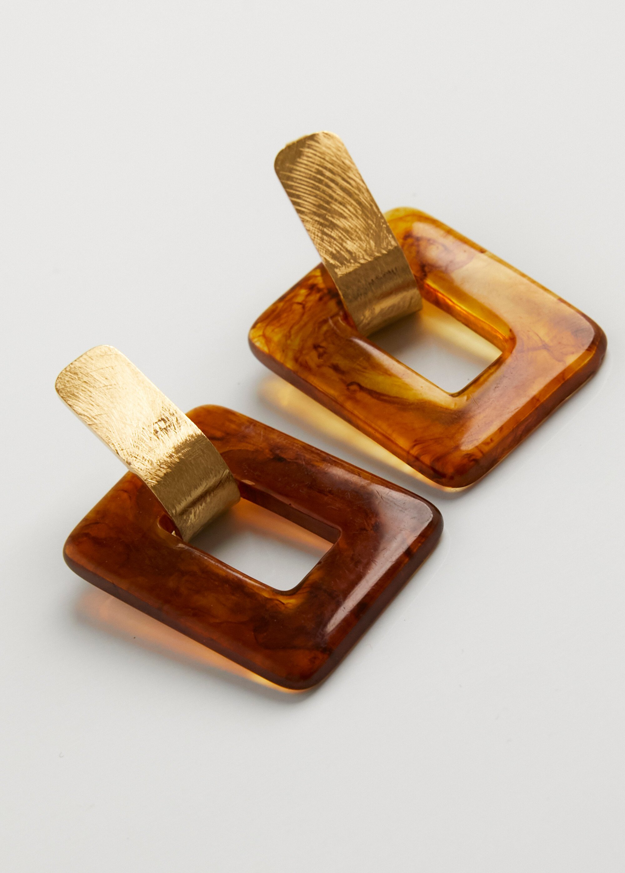 Boucles d'oreille acier et écaille Doré AE-BORECTECAIL DE2