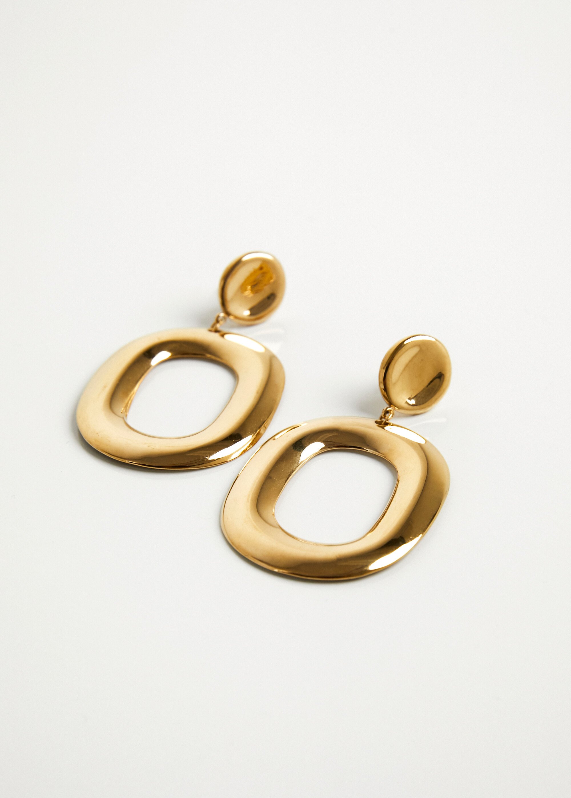 Boucles d'oreille pendant ovale évidé
