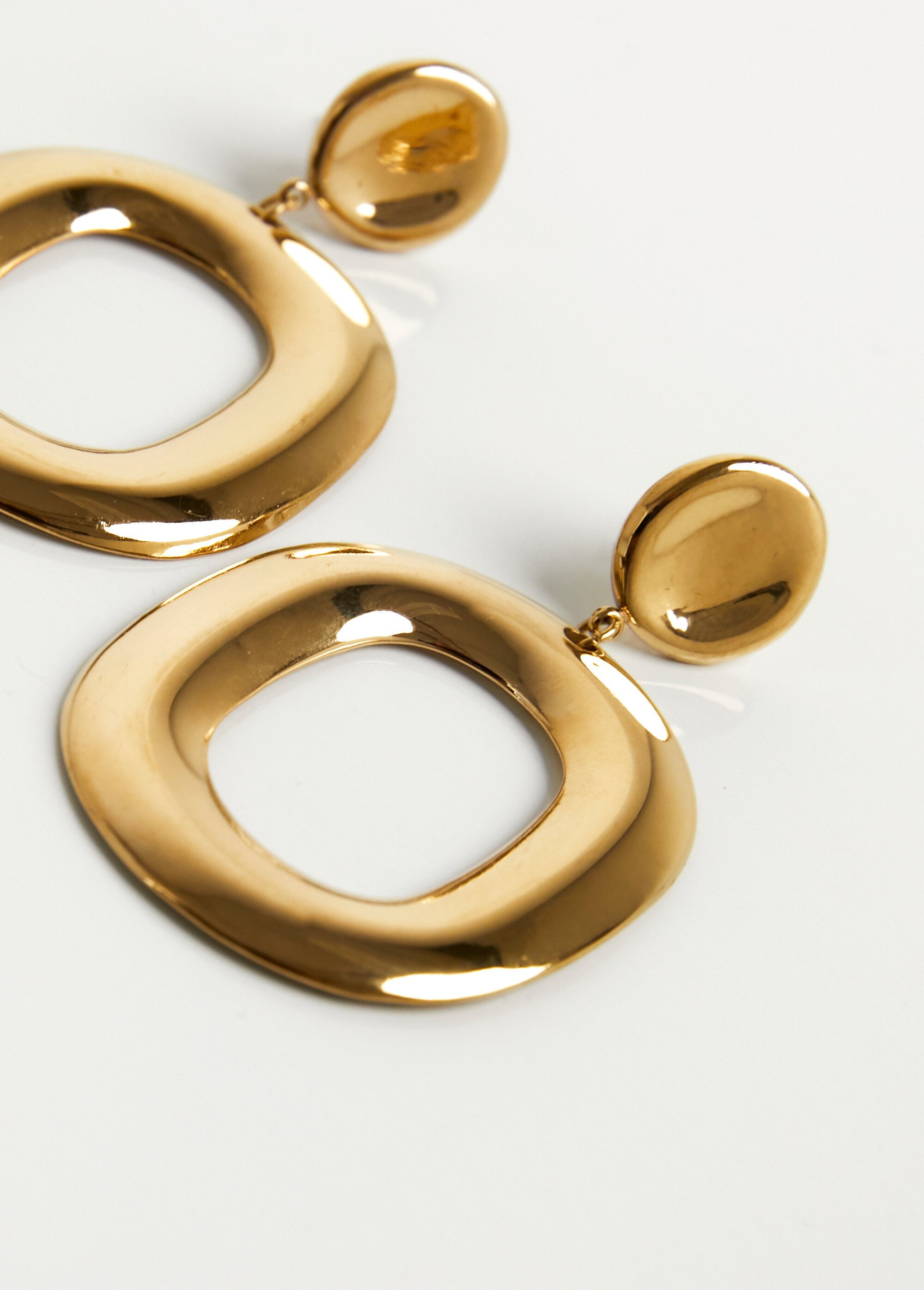 Boucles d'oreille pendant ovale évidé Doré AE-BOFOROND DE2