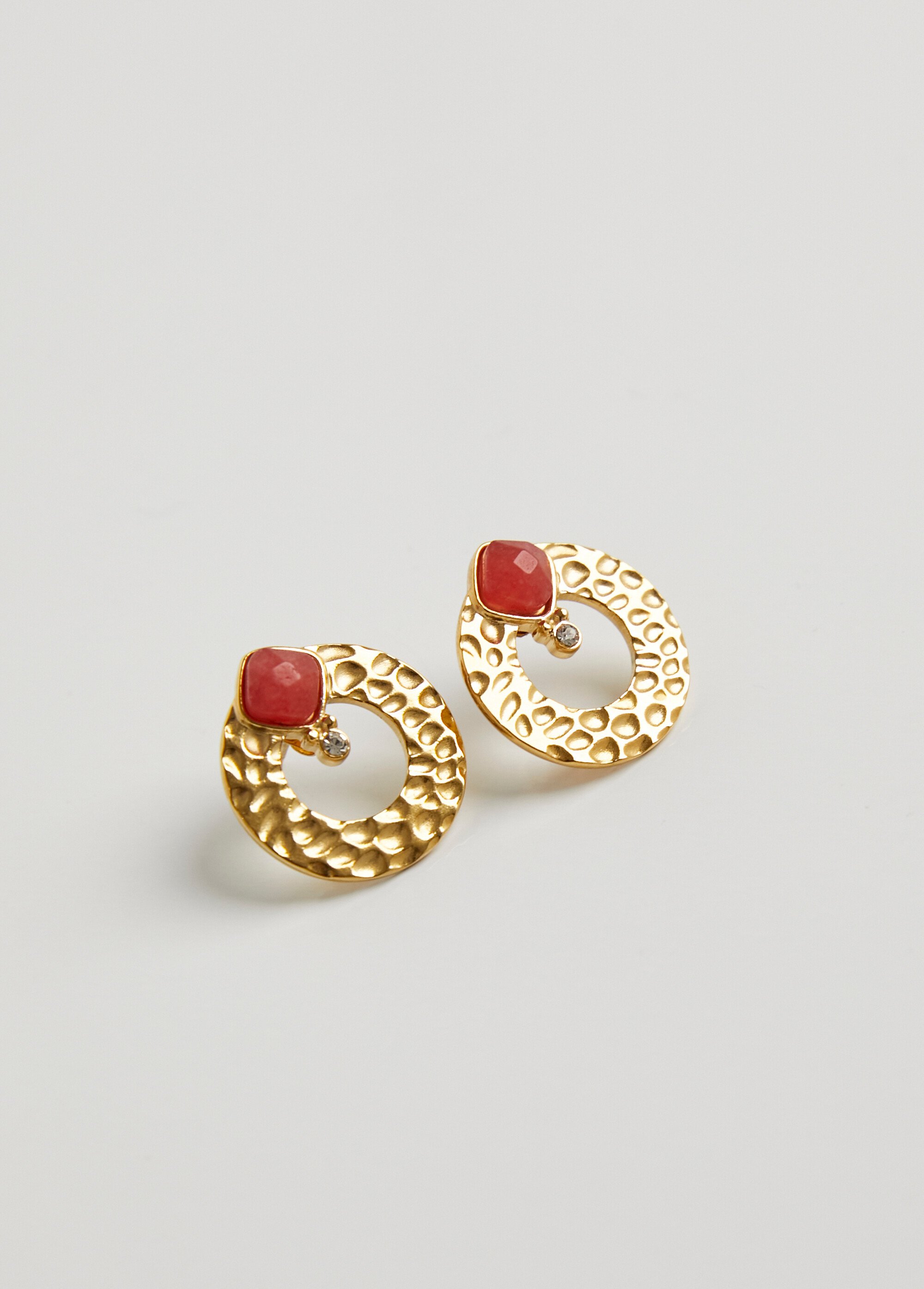 Boucles d'oreille pierres strass et acier