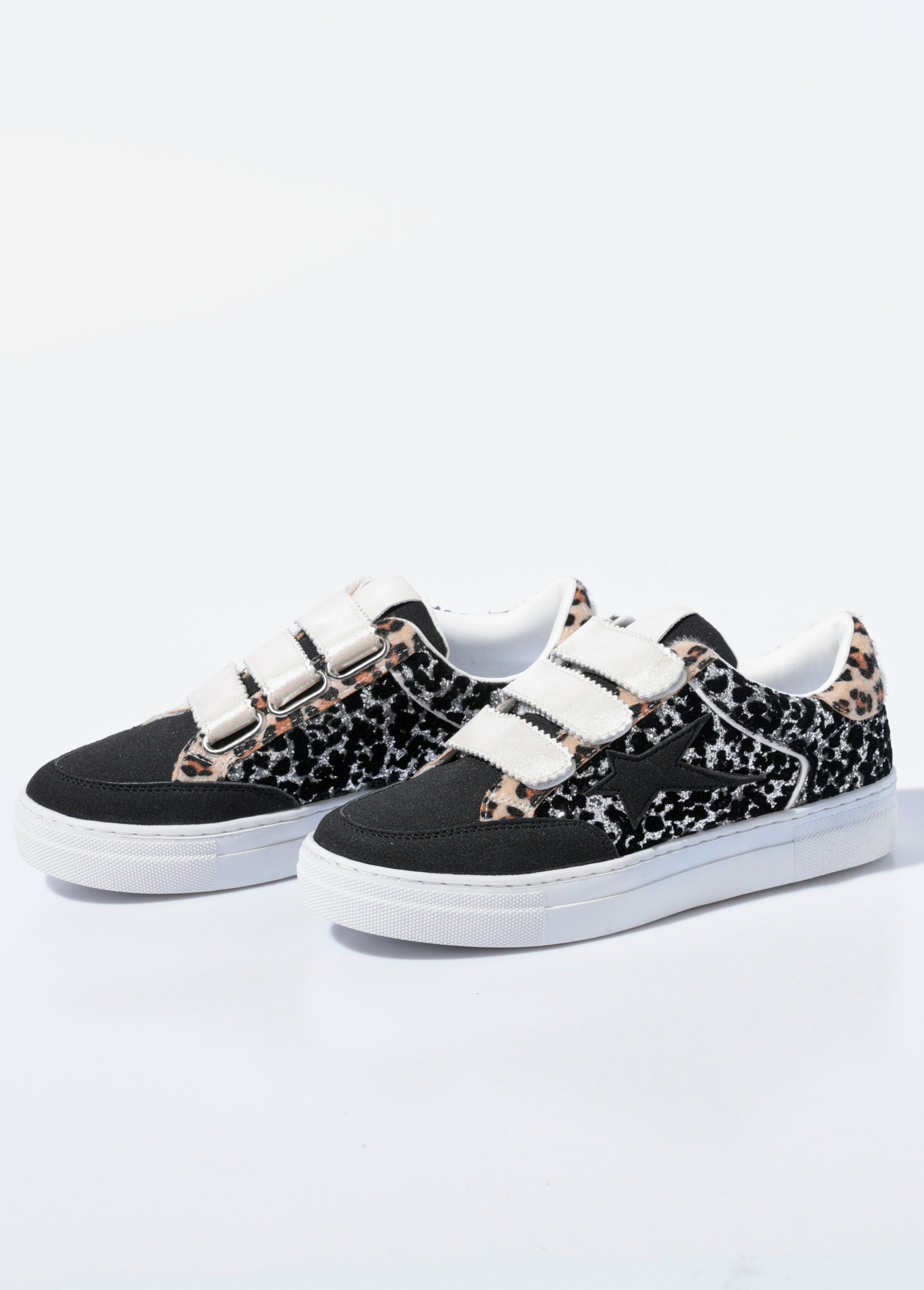 Baskets scratchées mode multi matières Femme Noir SEA9988 DE1