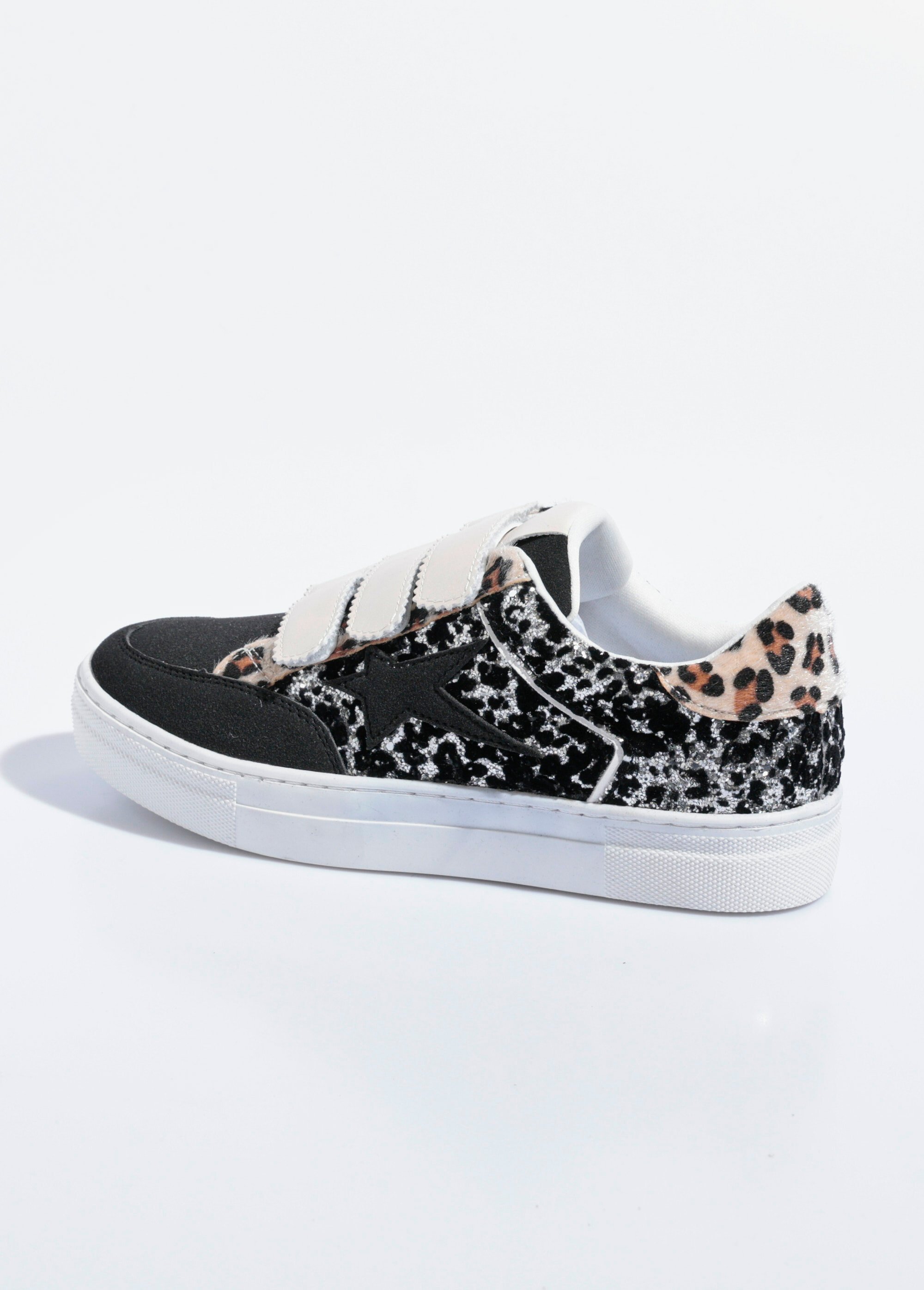 Baskets scratchées mode multi matières Femme Noir SEA9988 DO1