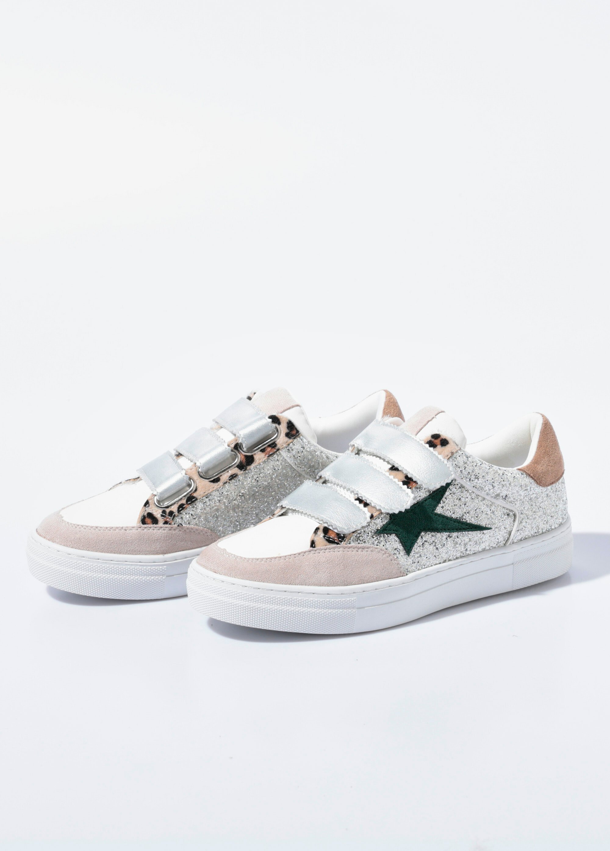 Baskets scratchées mode multi matières Femme Gris SEA9988 DE1