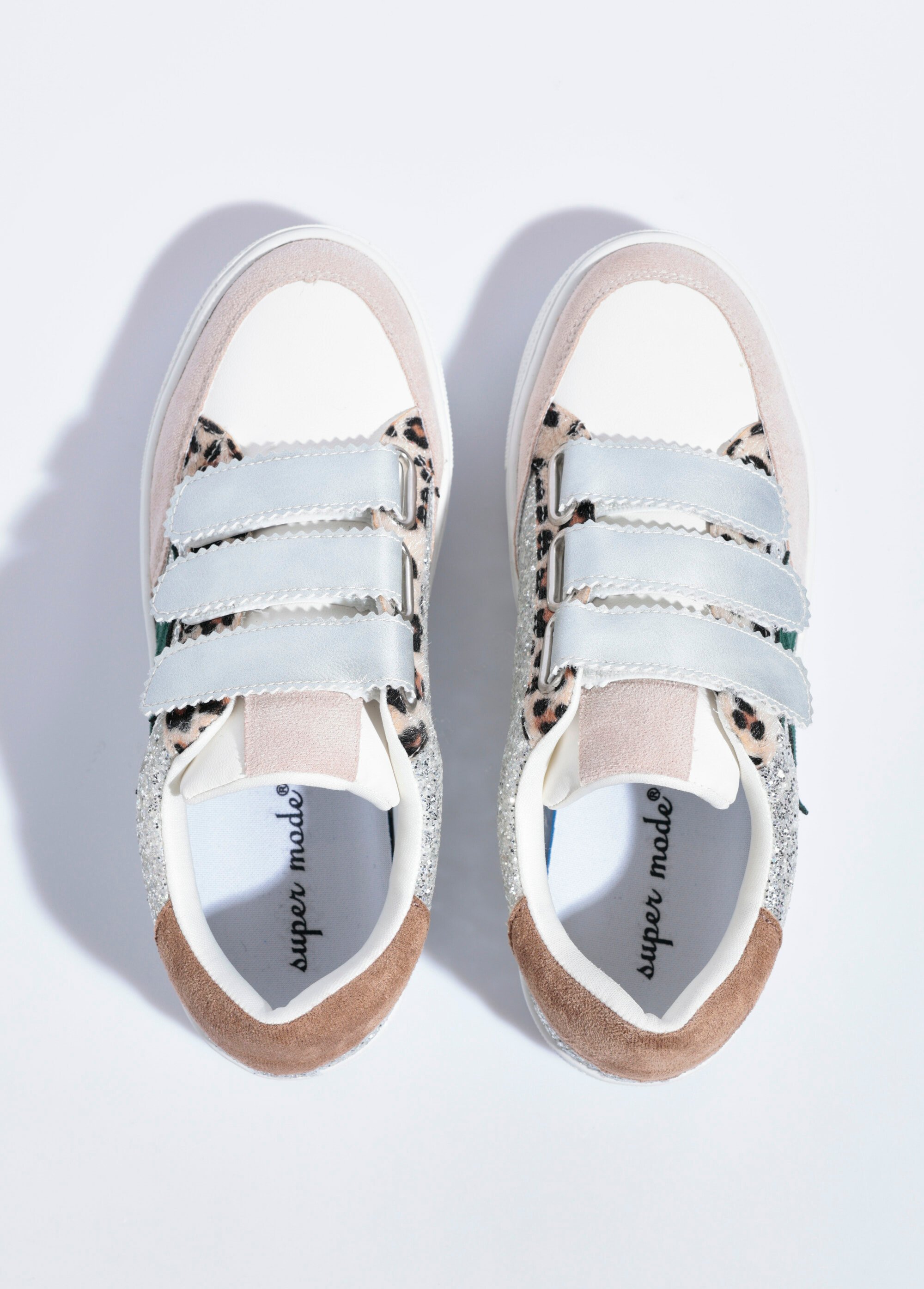 Baskets scratchées mode multi matières Femme Gris SEA9988 OV1