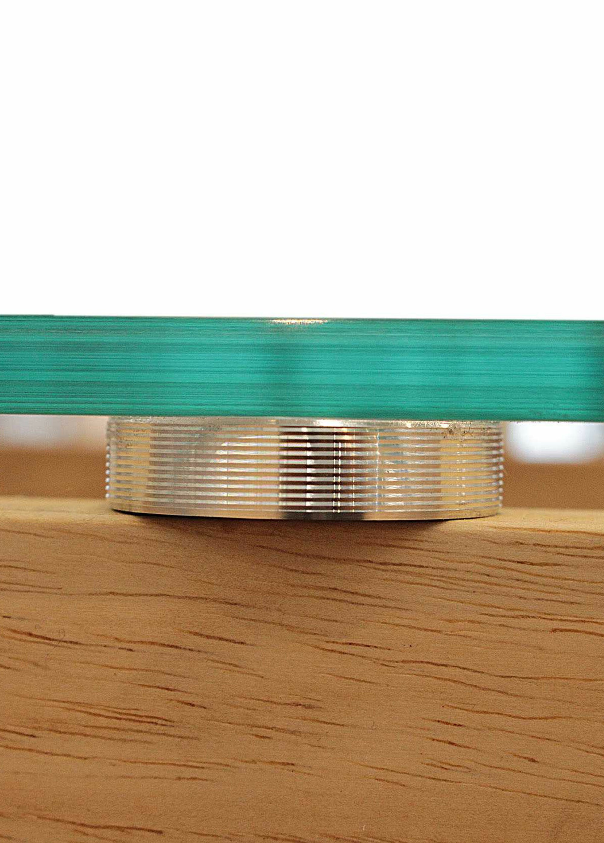 Console élégante verre, piètement bois TRANSPARENT ET MARRON CMP-HD3803 DE2