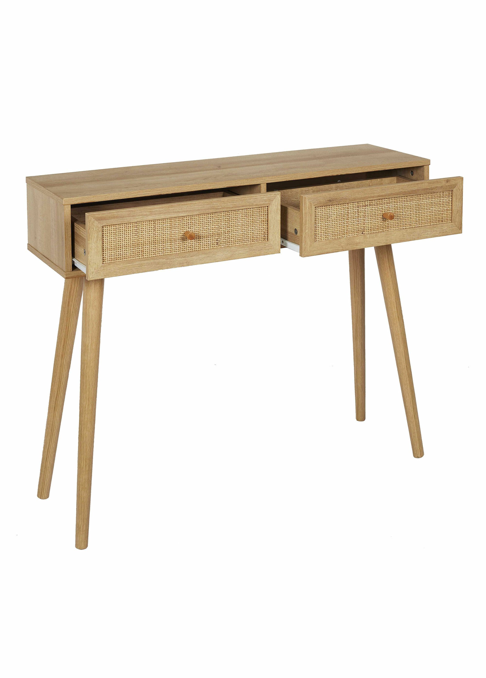 Console en bois et cannage