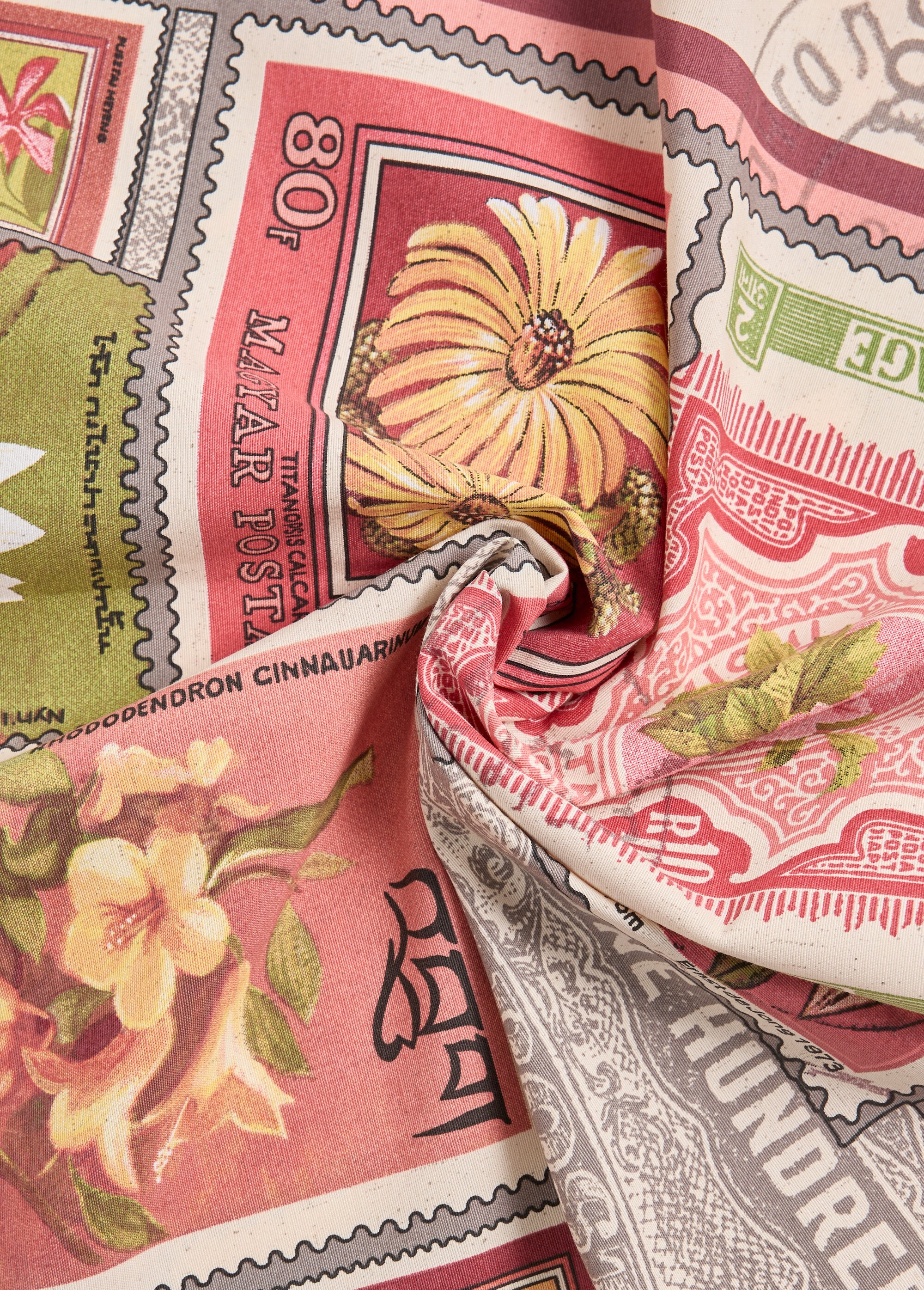 Coupon tissu inspiration voyage, Timbres ROSE COT146271-2 FA1