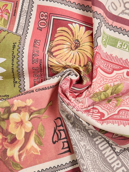 Coupon tissu inspiration voyage, Timbres ROSE COT146271-2 FA1