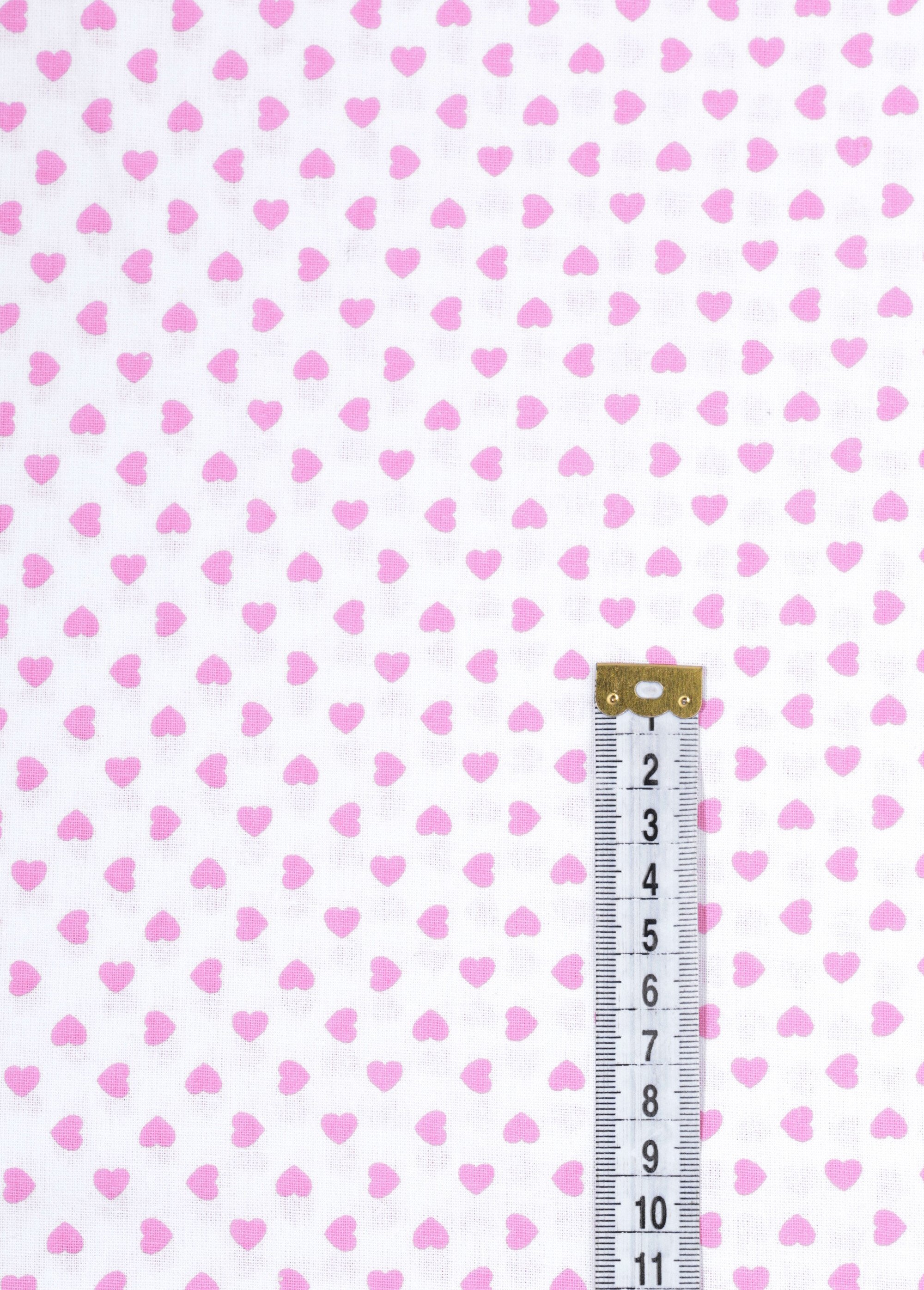 Coupon tissu motif cœurs R 3x1,5m