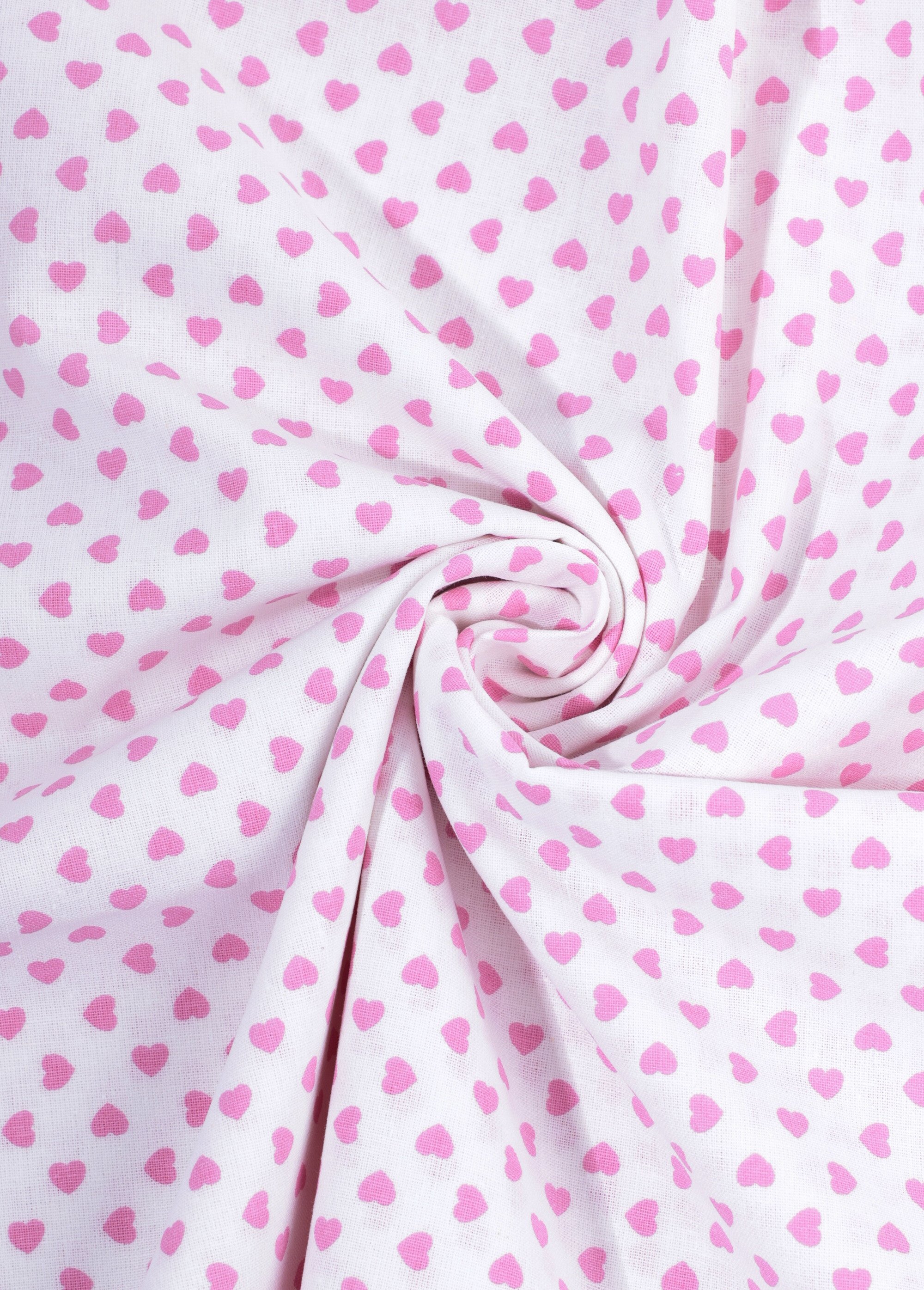 Coupon tissu motif cœurs R 3x1,5m ROSE COT73989 FA1