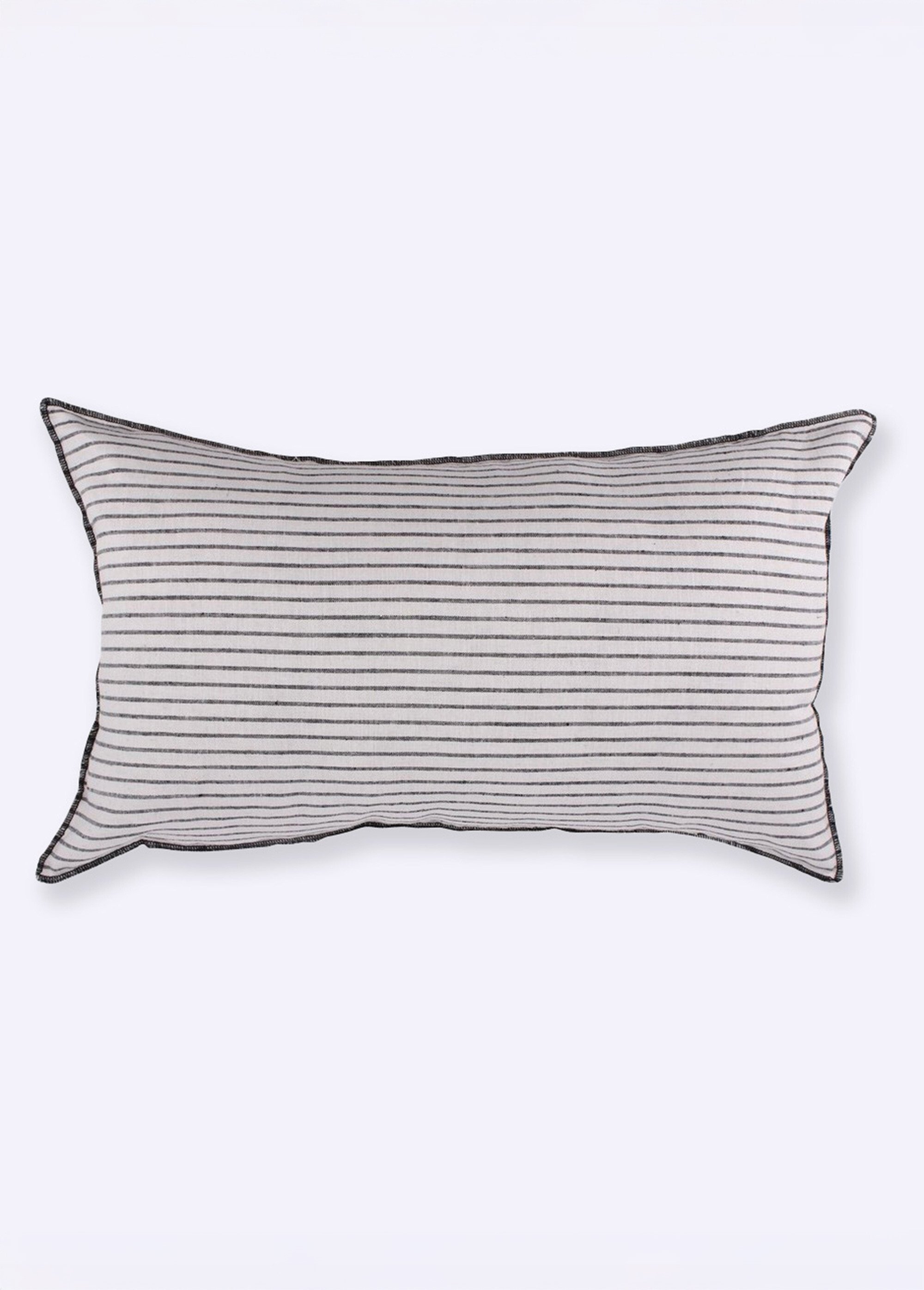 Coussin rectangle coton fines rayures 2N