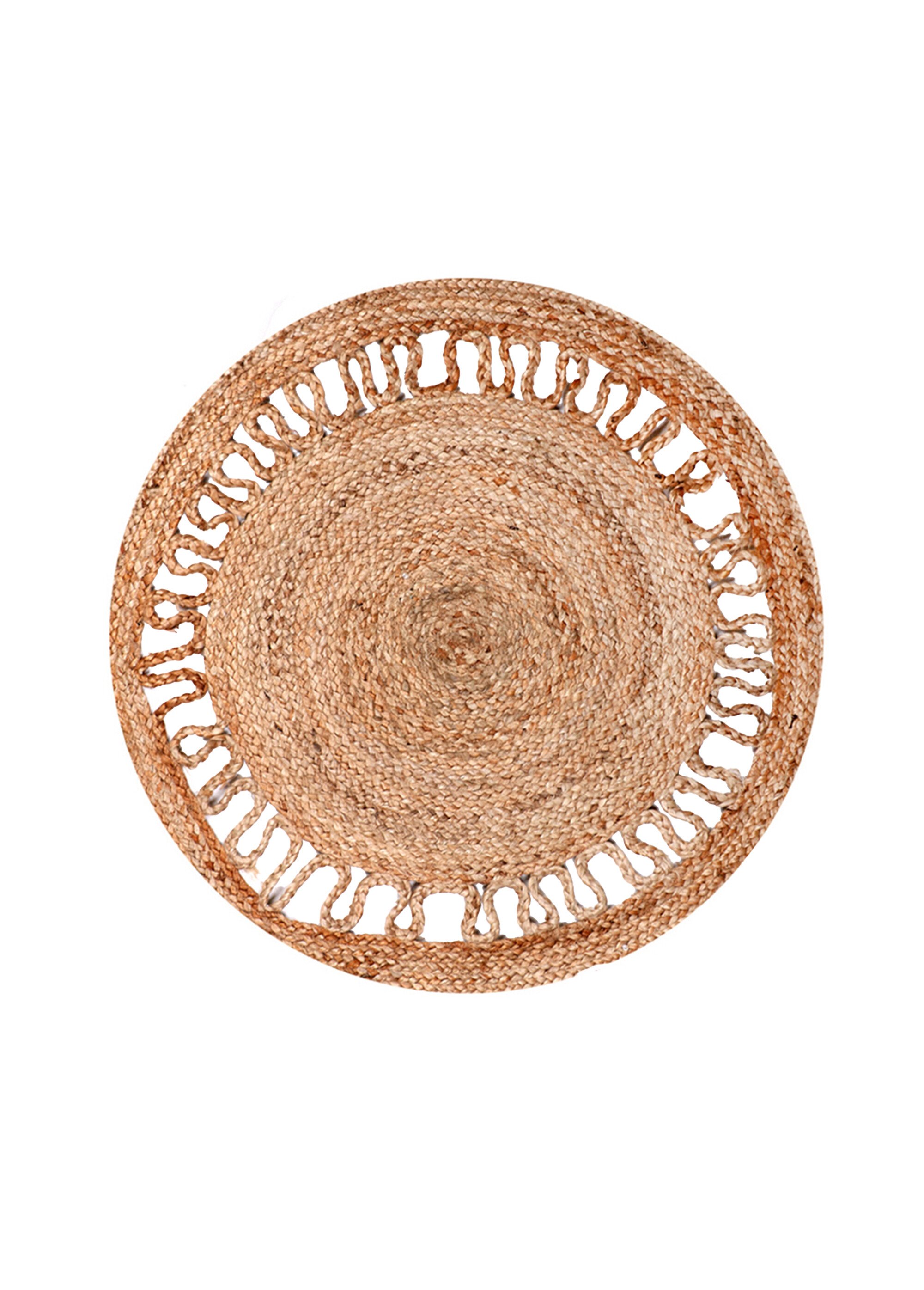 Tapis rond jute naturel forme déco